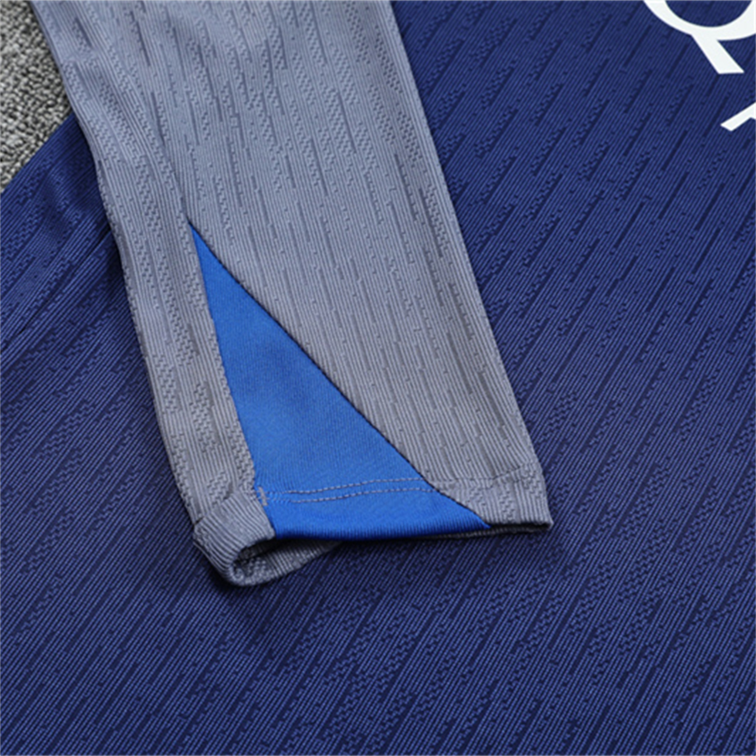 TKH-turbokithub-Paris Saint-Germain PSG 25-26 Kid Long Sleeves Training Set - Royal Blue Gray Sleeves Top & Royal Blue Pants