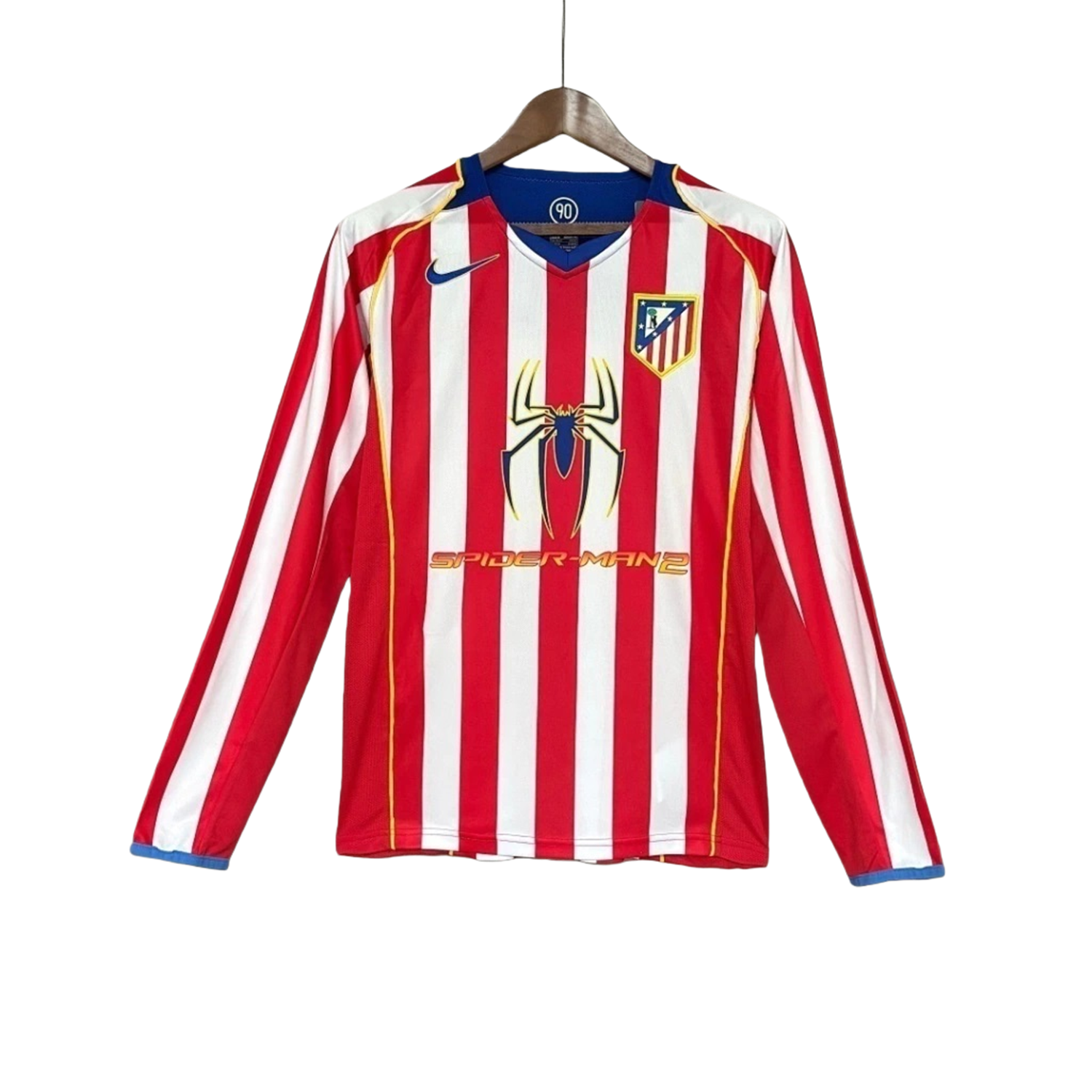 TKH-turbokithub-Retro Atletico Madrid 2004-05 Home Long Sleeves Jersey - S.p.i.d.e.r M.a.n