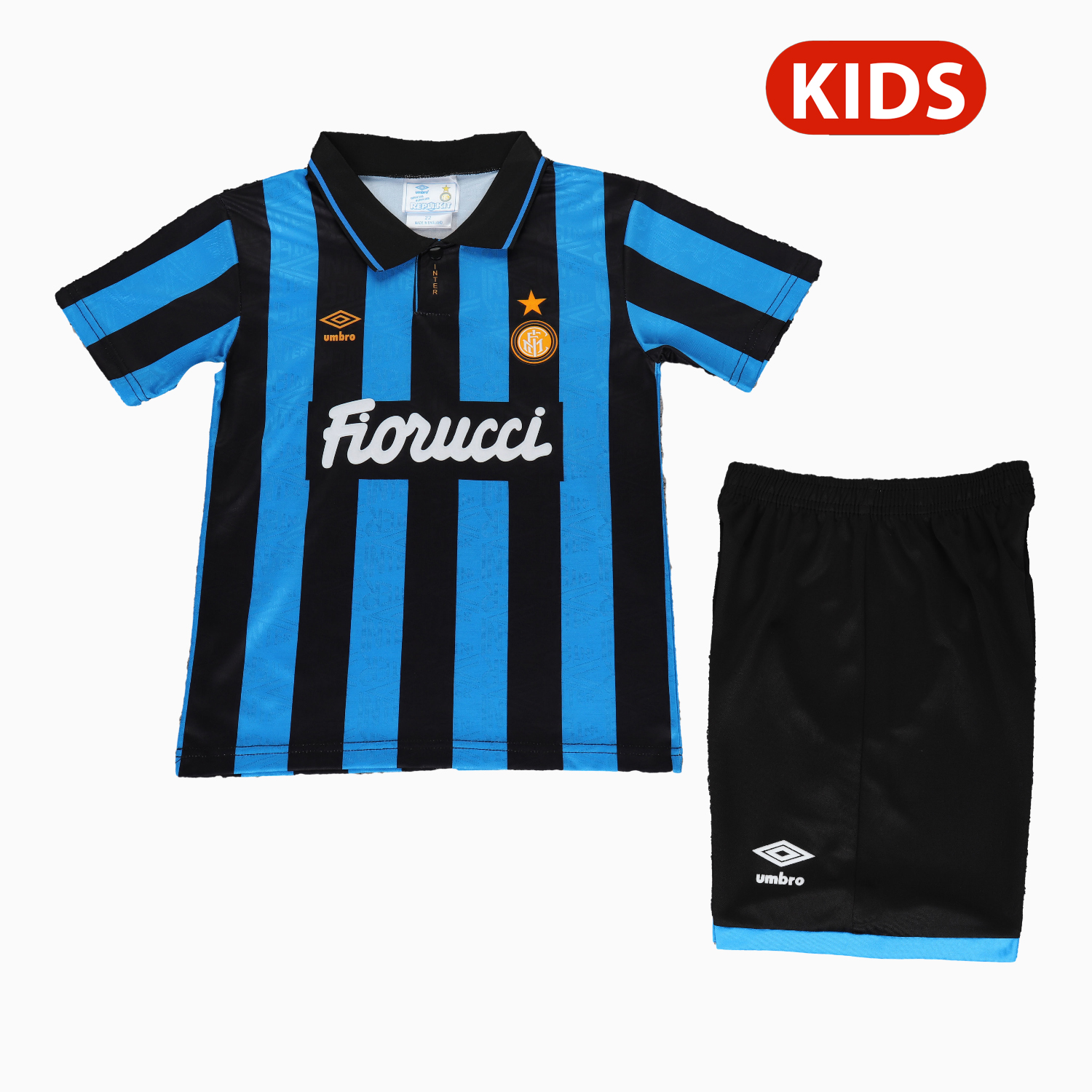 TKH-turbokithub-Retro Inter Milan 1992-94 Home Kids Kit