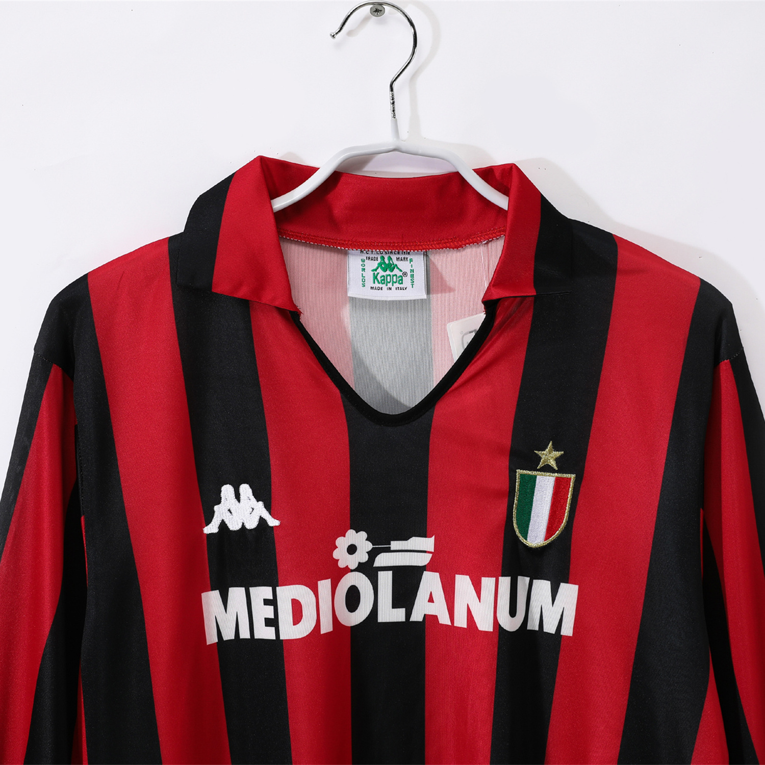 TKH-turbokithub-Retro AC Milan 1988-89 Home Long Sleeves Jersey