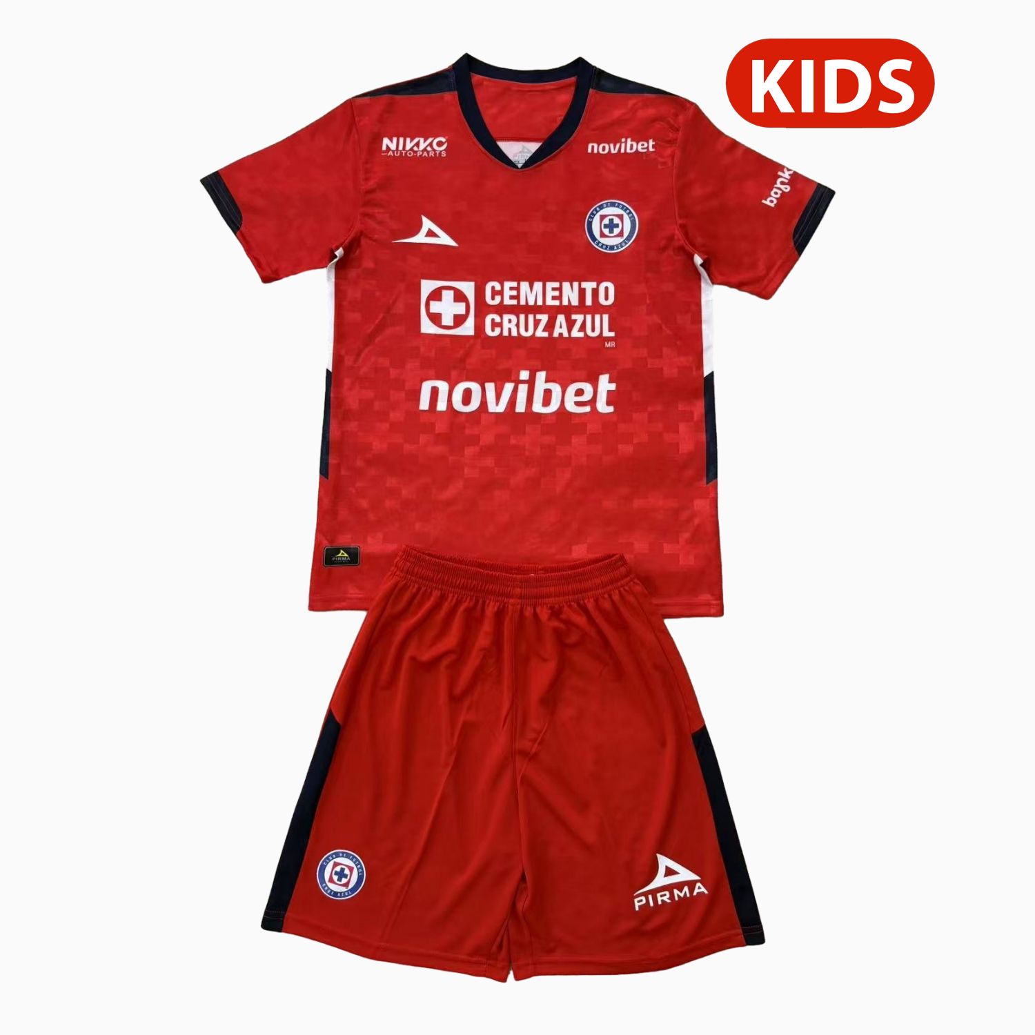 TKH-turbokithub-Cruz Azul 25-26 Red Goalkeeper Kids Kit