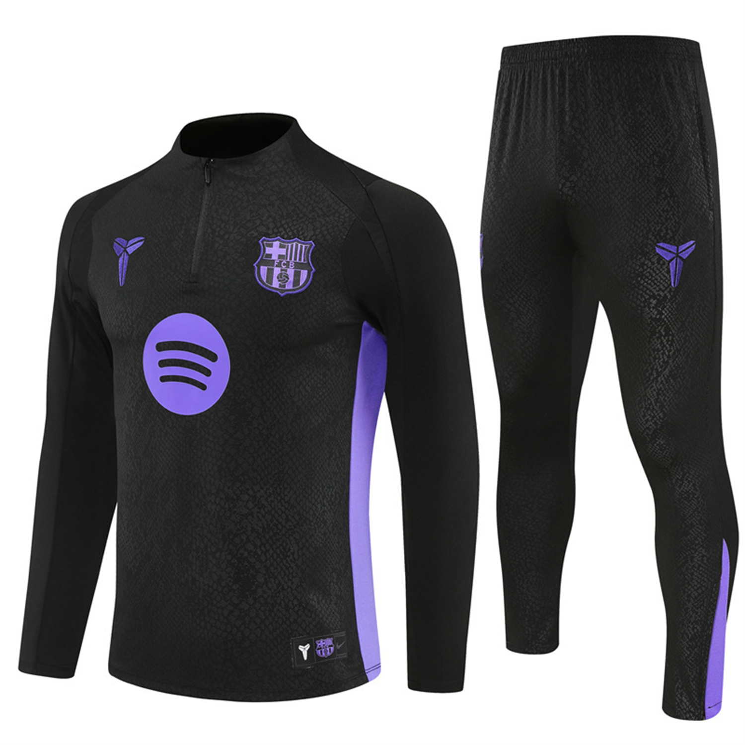 TKH-turbokithub-Barcelona 25-26 X KB Long Sleeve Training Set - Black Top & Black Pants
