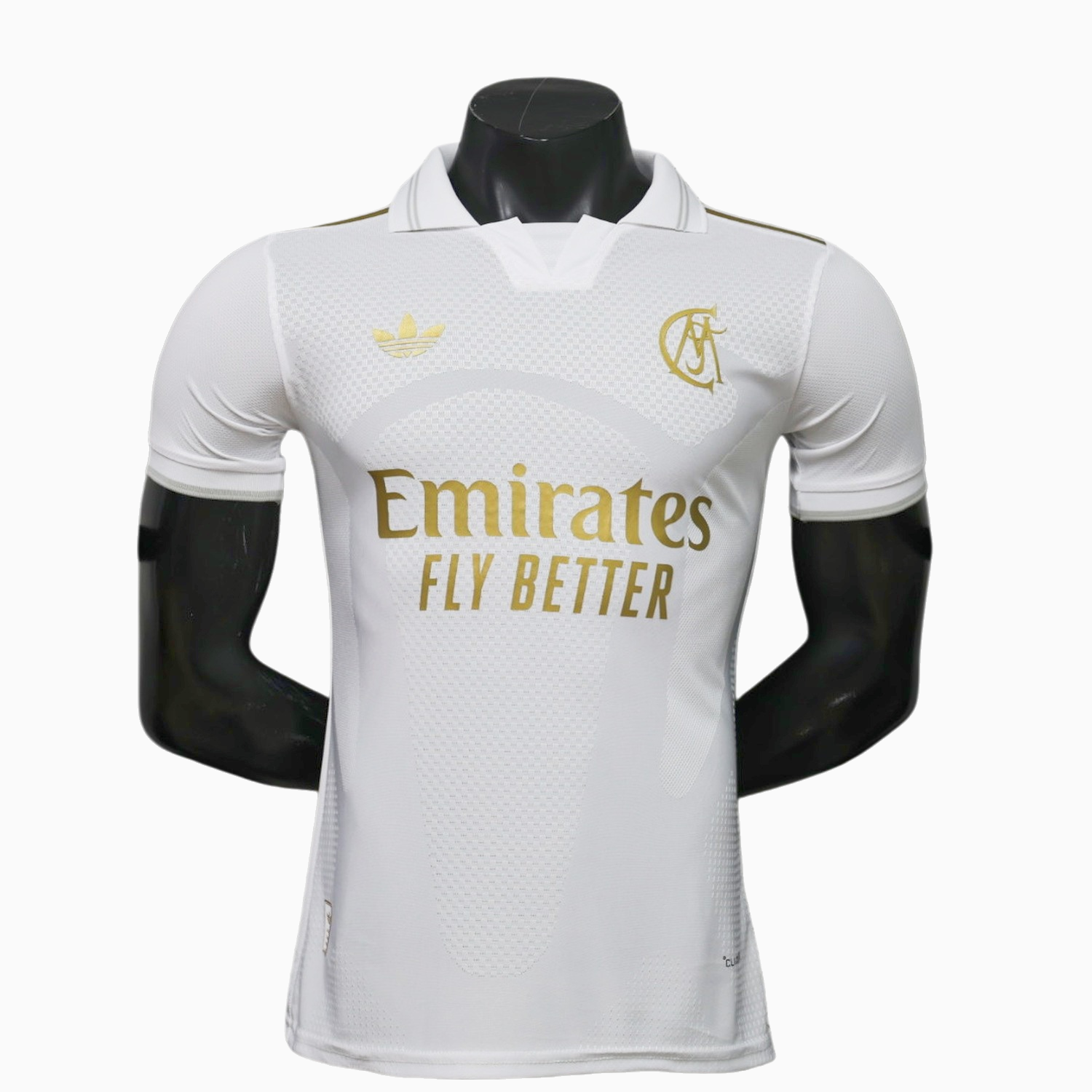 TKH-turbokithub-Real Madrid 26-27 White Gold Lapel Special Jersey - Player Version