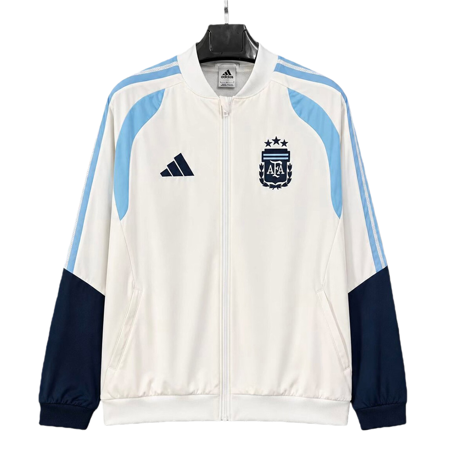 TKH-turbokithub-Argentina 2026 Travel Windbreaker - White With Light Blue