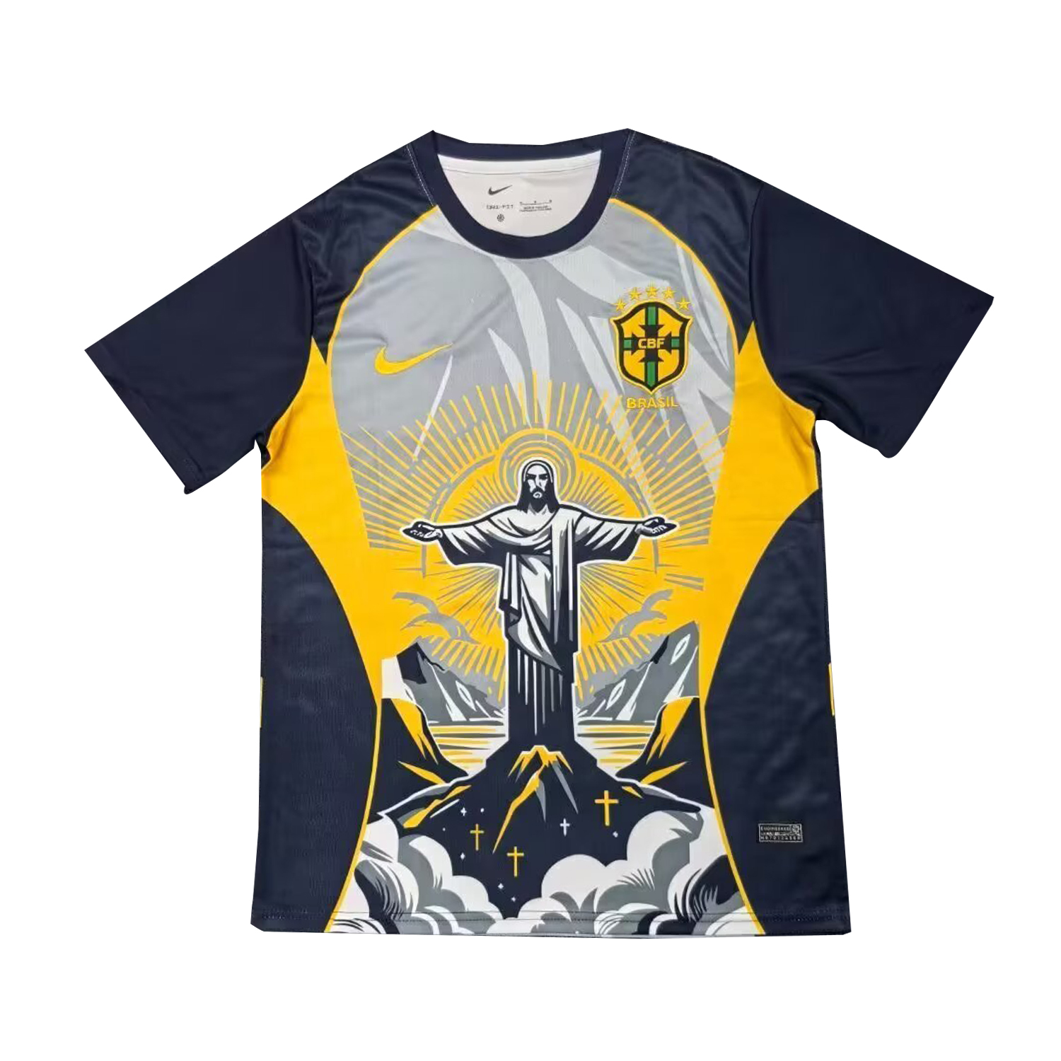 TKH-turbokithub-Brazil 25-26 Jesus Yellow And Black Jersey - Fans Version