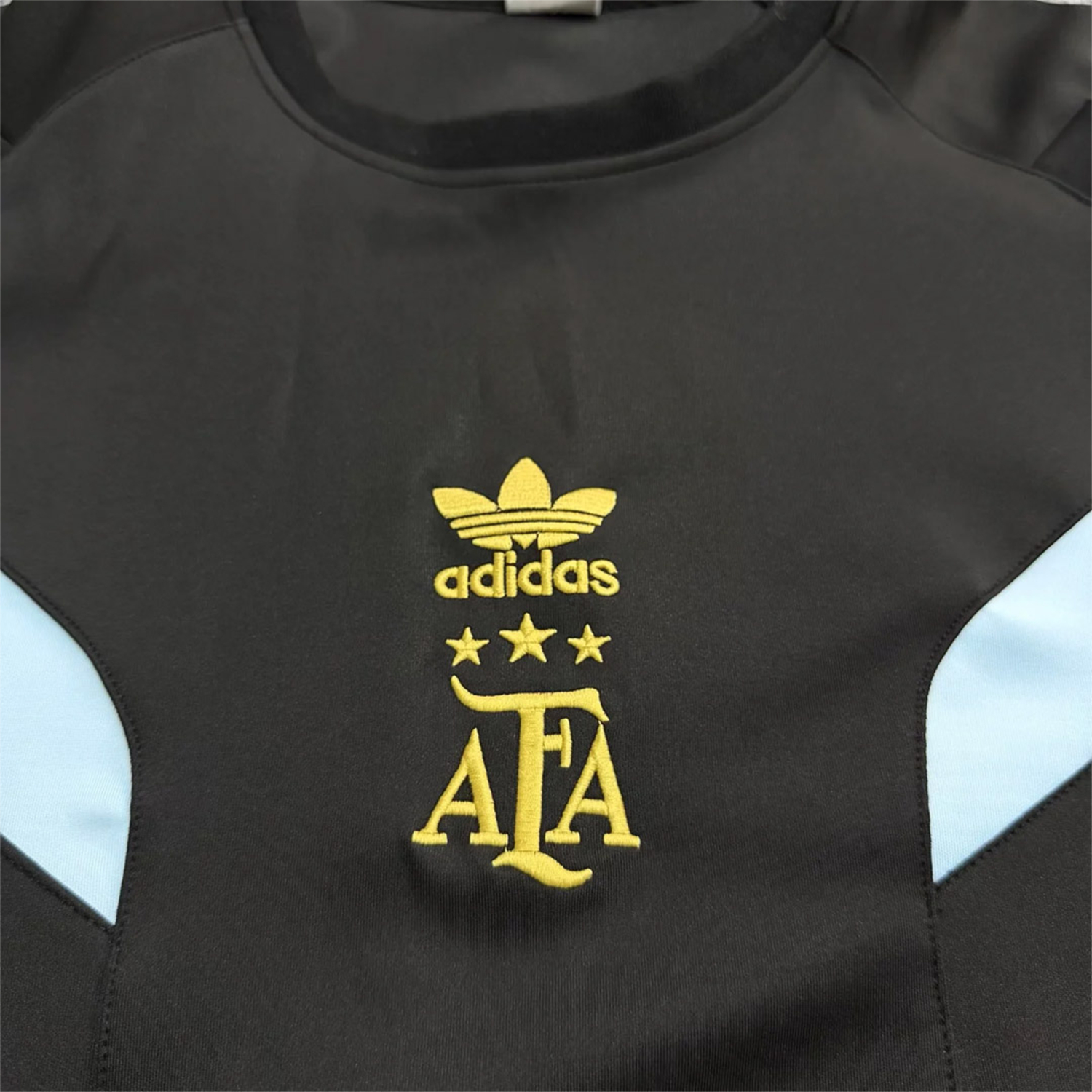 TKH-turbokithub-Argentina 2026 Black With Blue Stripes Training Jersey - Fans Version