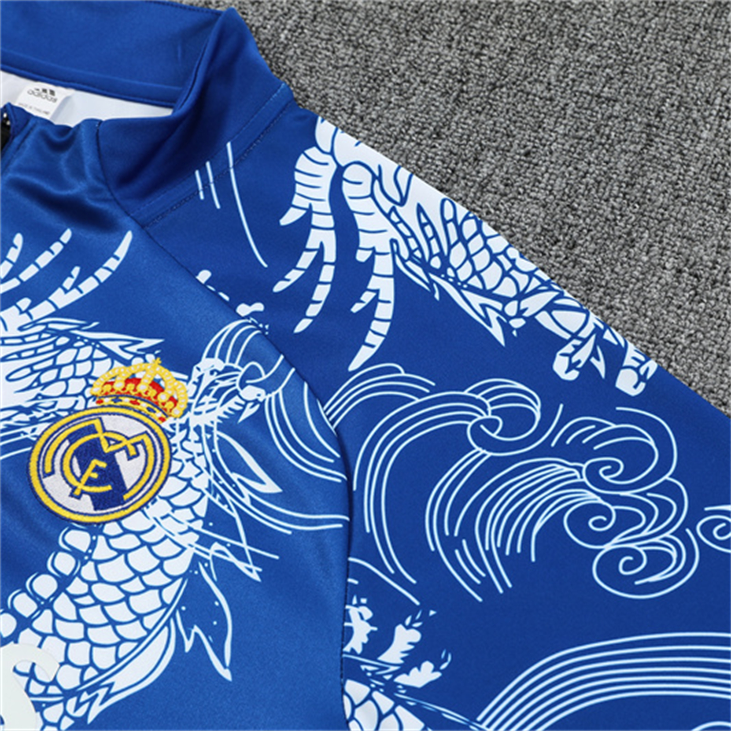 TKH-turbokithub-Real Madrid 25-26 Kids Long Sleeve Training Set - White Loong Black Blue Top and Black Pants