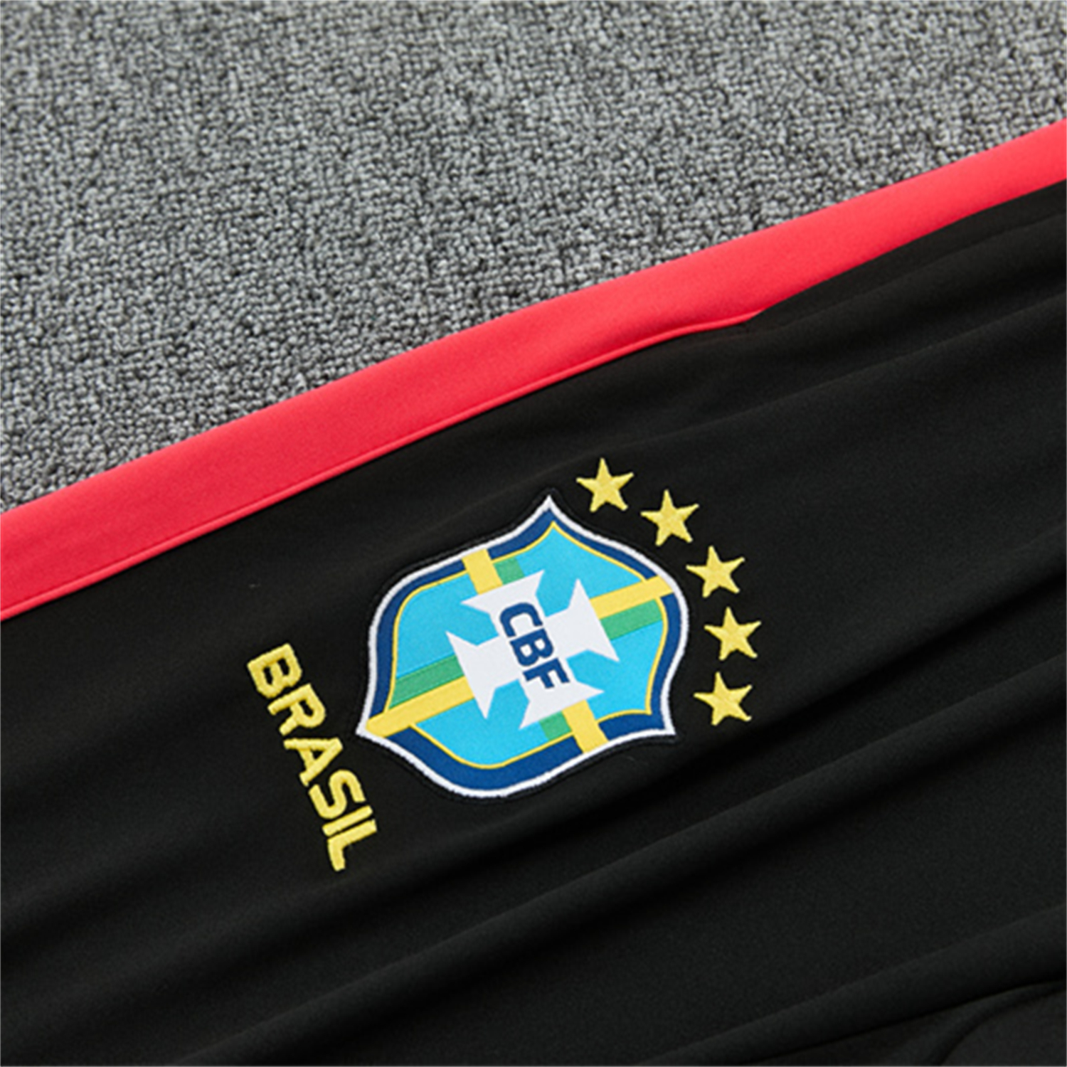 TKH-turbokithub-Brazil X JD 2026 Long Sleeves Training Set - Black Top And Black Orange Pants