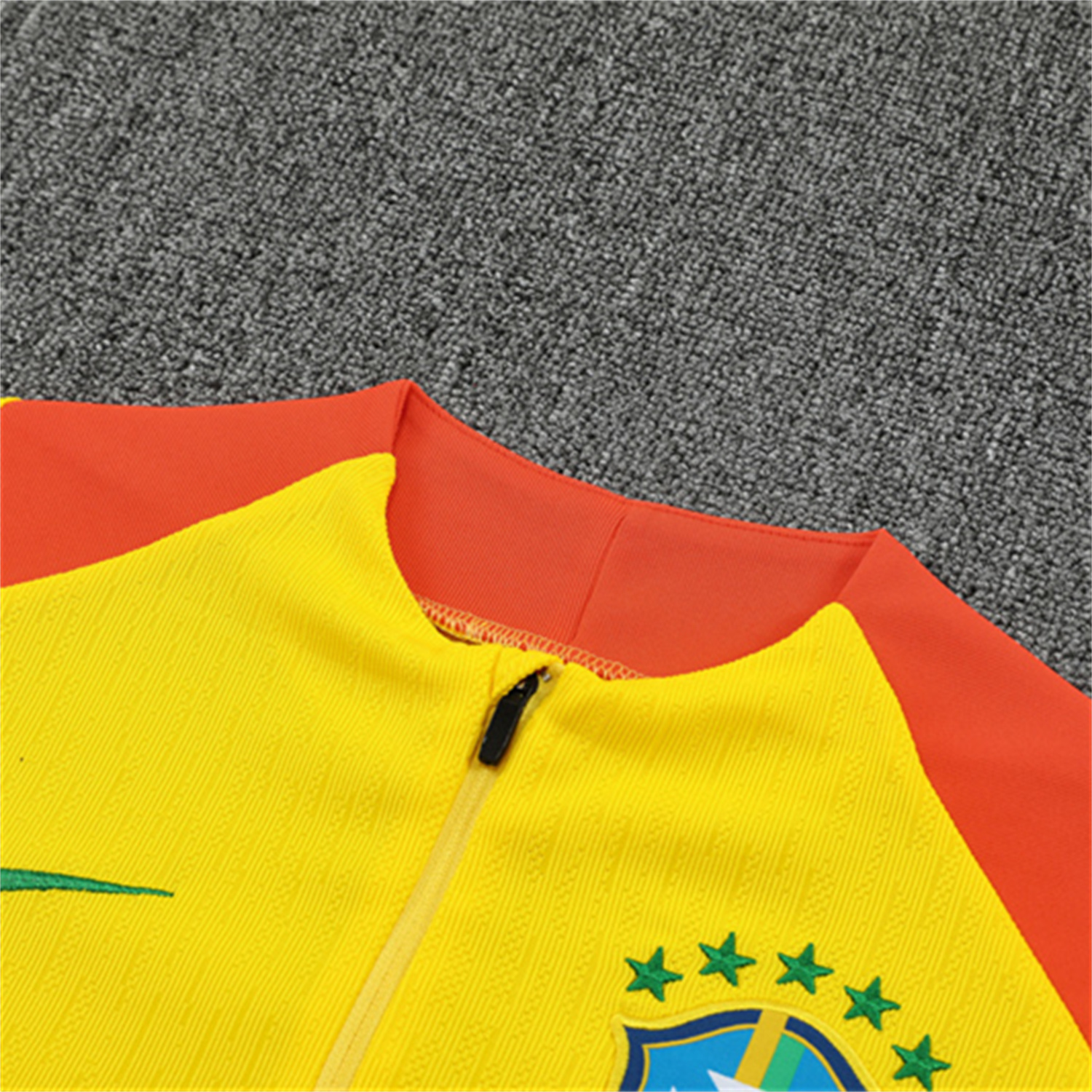 TKH-turbokithub-Brazil 25-26 Long Sleeve Training Set - Player Version - Yellow Top and Black Pants
