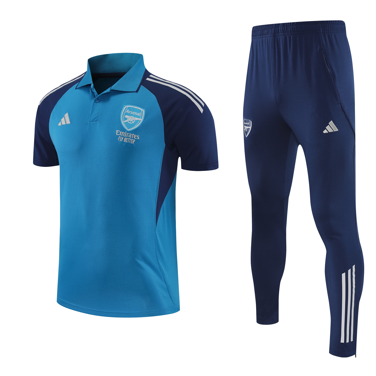 TKH-turbokithub-Arsenal 25-26 POLO Short-Sleeve Training Set - Royal Blue Top and Deep Blue Pants