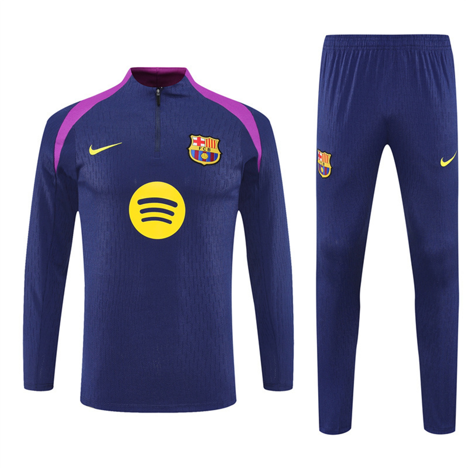 TKH-turbokithub-Barcelona 25-26 Long Sleeve Training Set - Royal Blue Top Yellow Sponsor & Royal Blue Pants