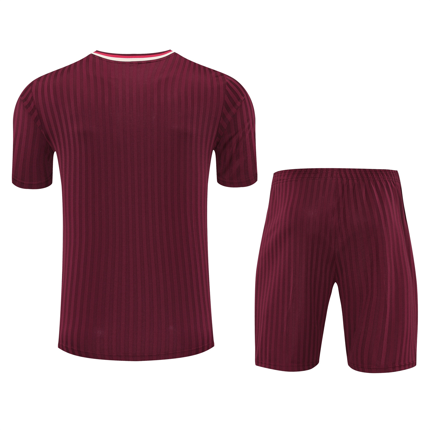 TKH-turbokithub-Bayern Munich 25-26 Short-Sleeve Training Set - Wine Red Lines Top & Wine Red Lines Shorts