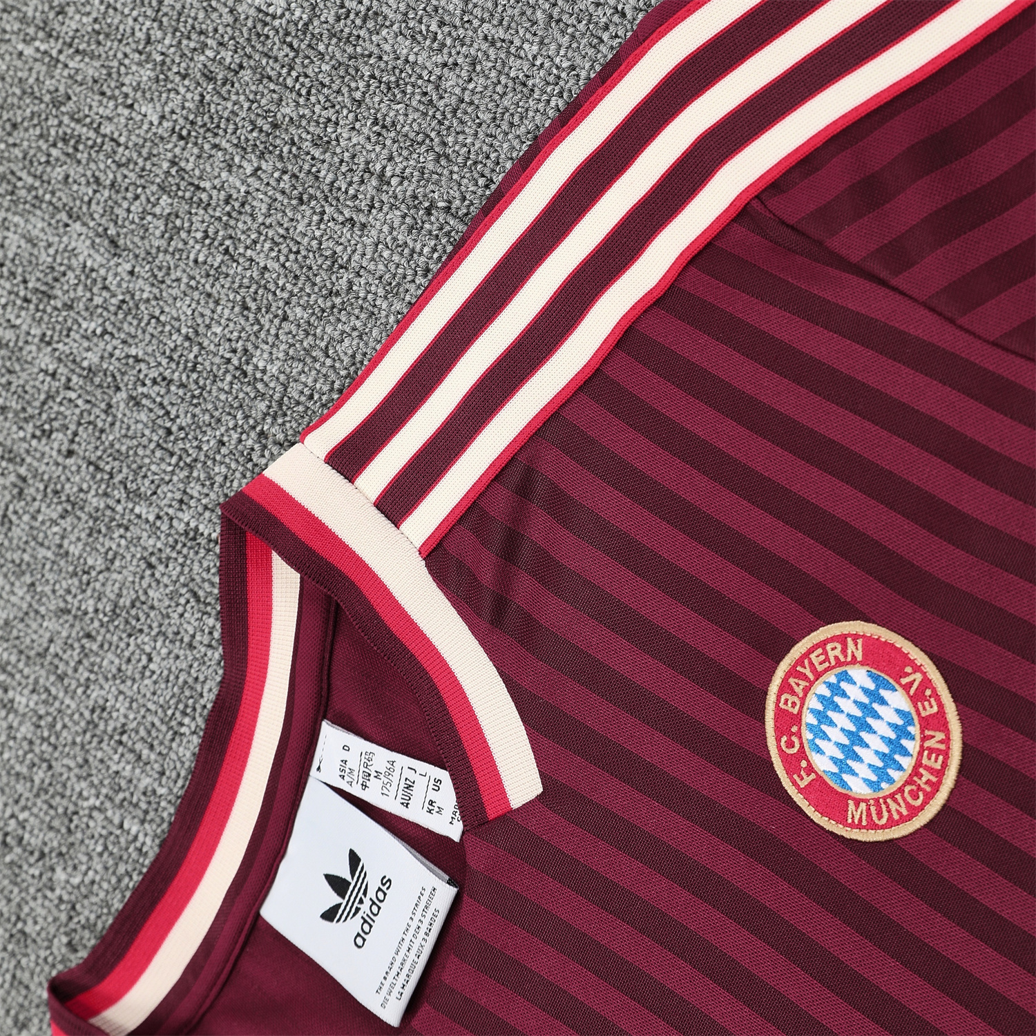 TKH-turbokithub-Bayern Munich 25-26 Short-Sleeve Training Set - Wine Red Lines Top & Wine Red Lines Shorts