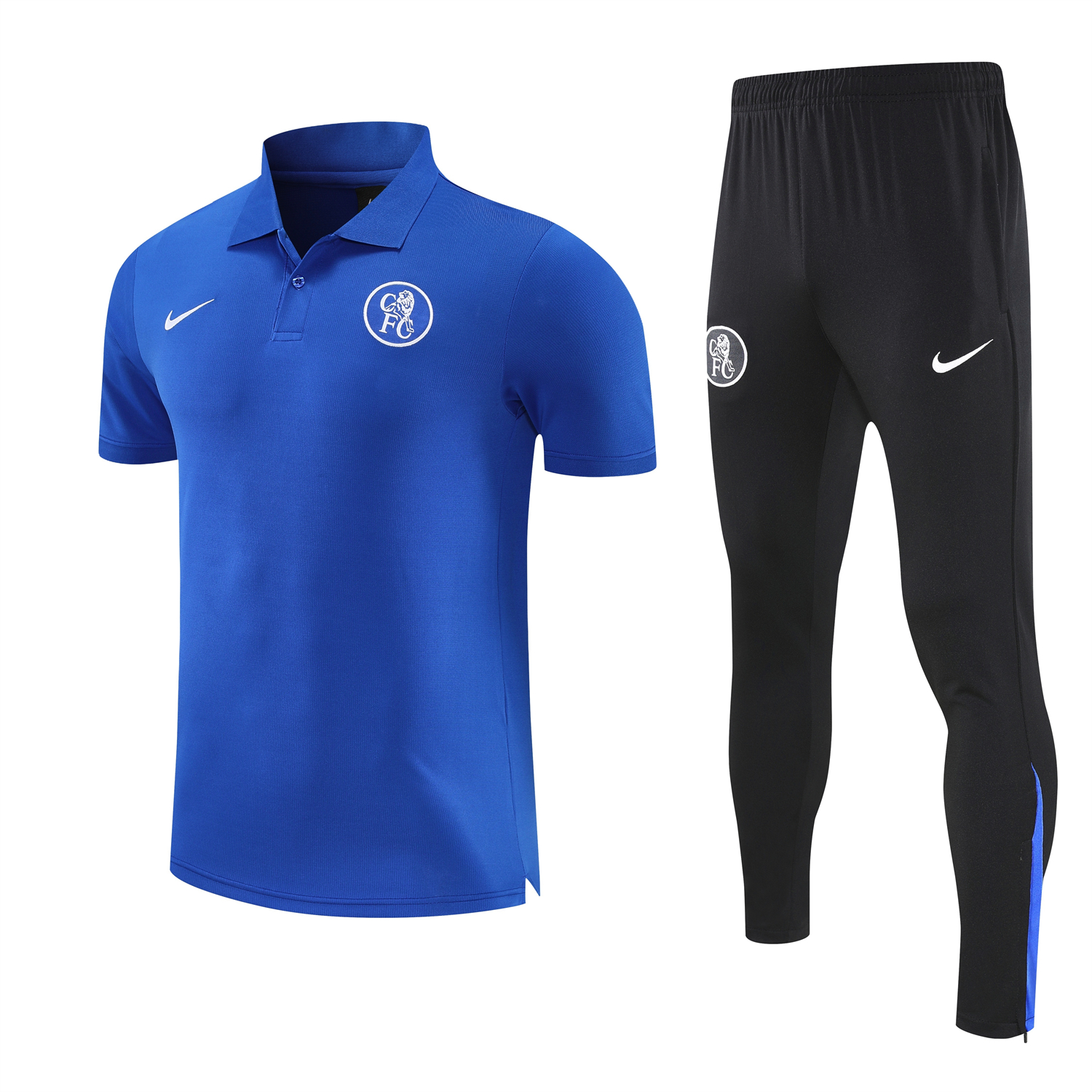TKH-turbokithub-C.H.E.L.S.E.A 25-26 POLO Short-Sleeve Training Set - Blue Top and Black Pants