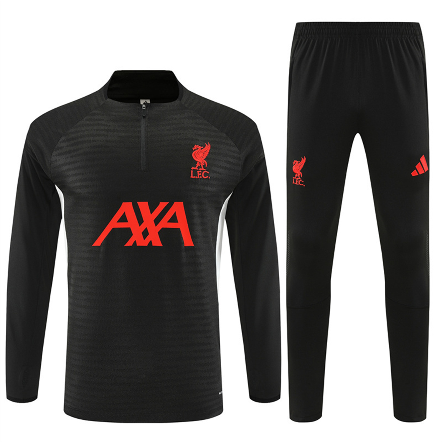 TKH-turbokithub-Liver.pool 25-26 Kids Long Sleeve Training Set - Player Version - Black Top & Black Pants