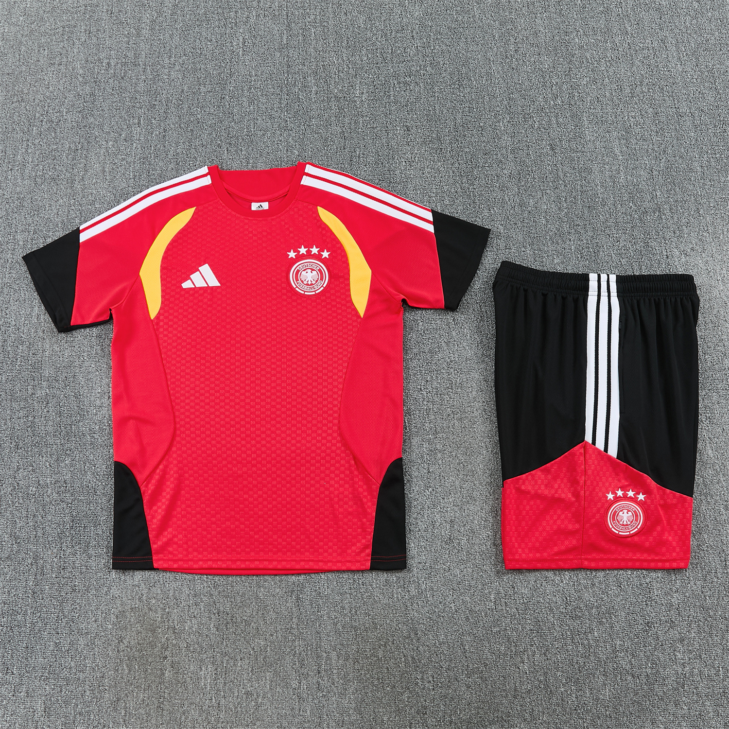 TKH-turbokithub-Germany 2026 Short-Sleeve Training Set - Red Top and Black Shorts