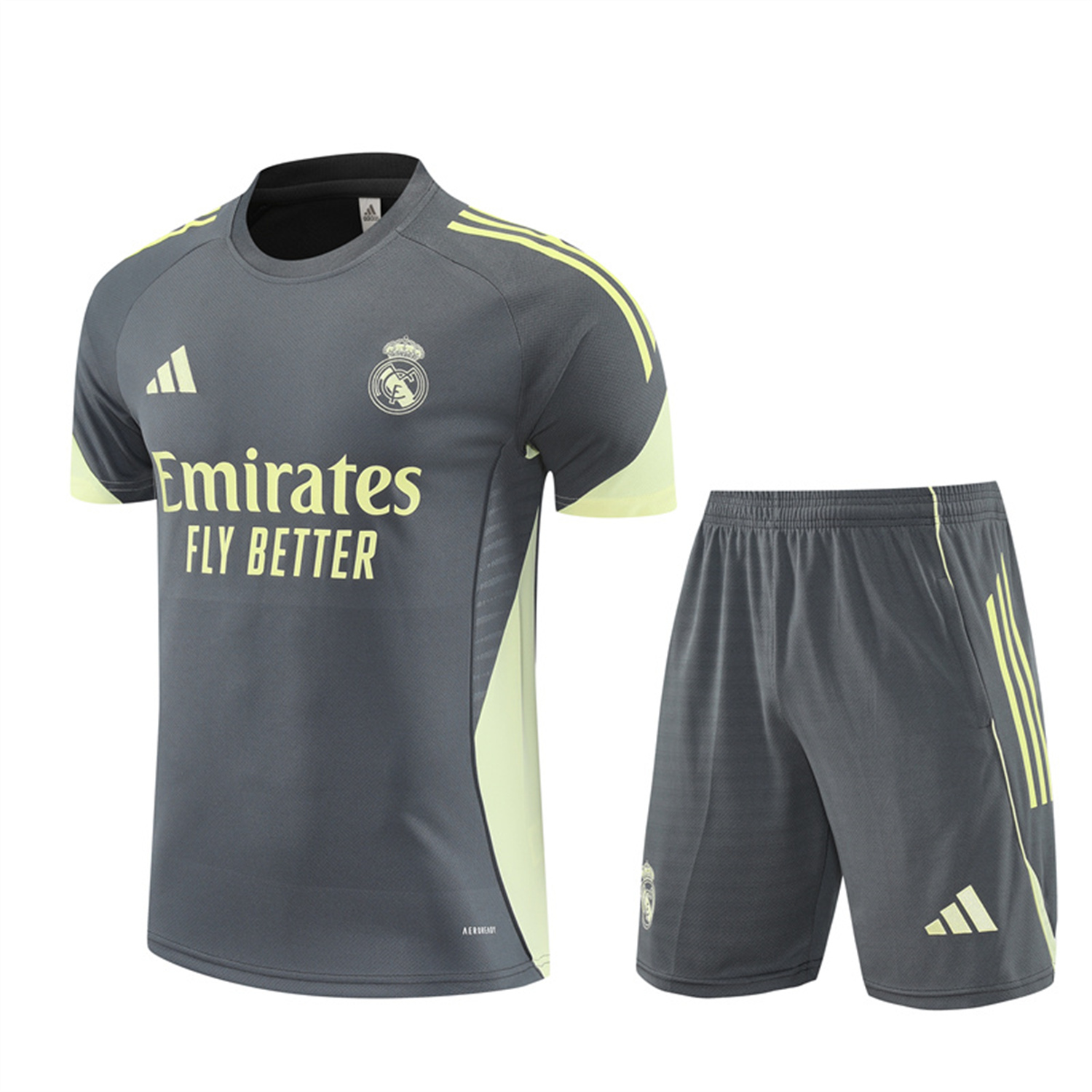 TKH-turbokithub-Real Madrid 25-26 Short-Sleeve Training Set - Deep Grey Top and Shorts