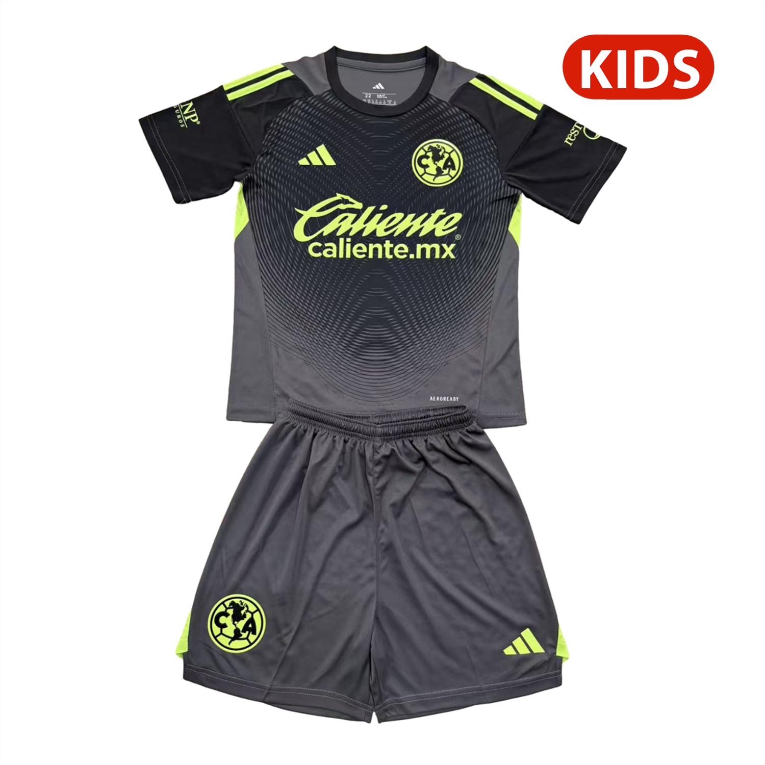 TKH-turbokithub-Club América 25-26 Black Goalkeeper Kids Kit