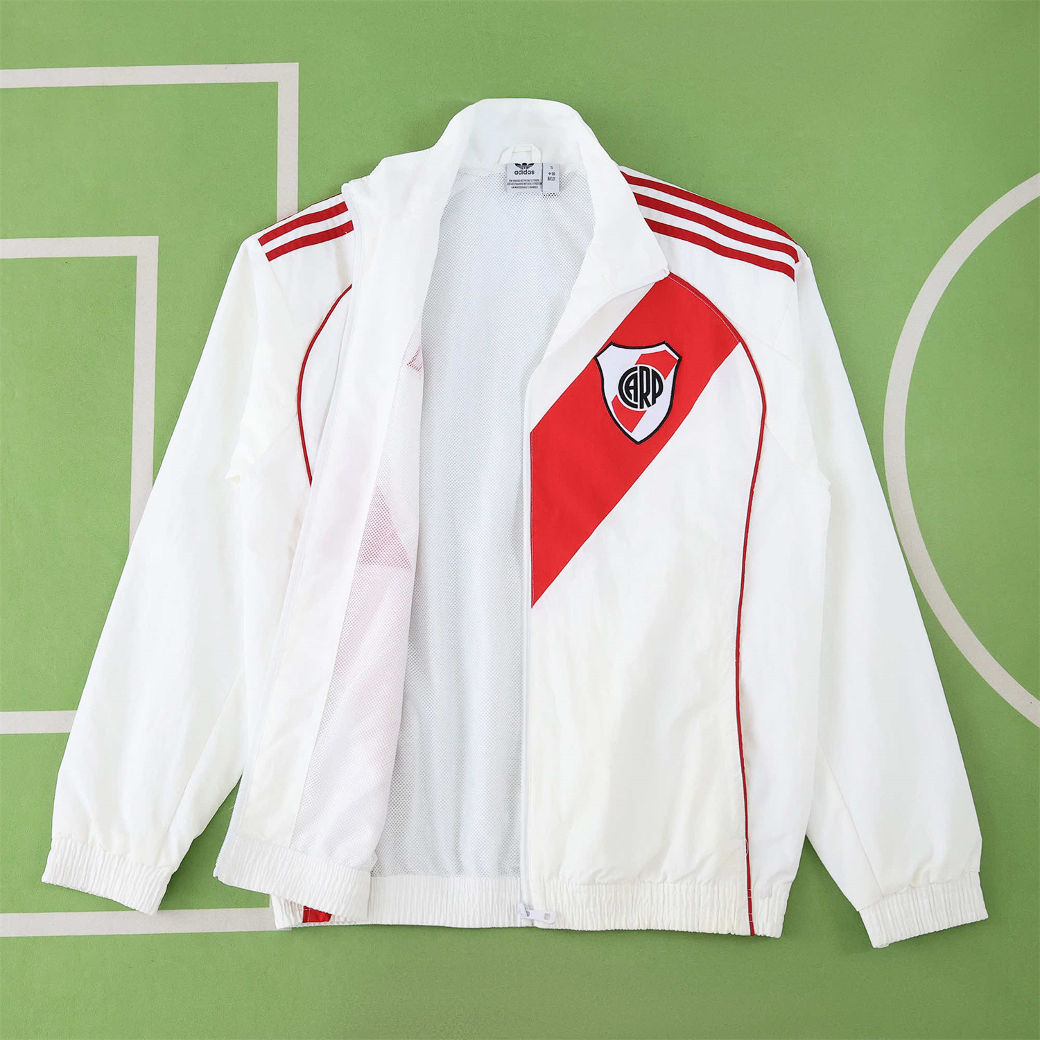 TKH-turbokithub-River Plate 25-26 Throwback Windbreaker Jacket - White