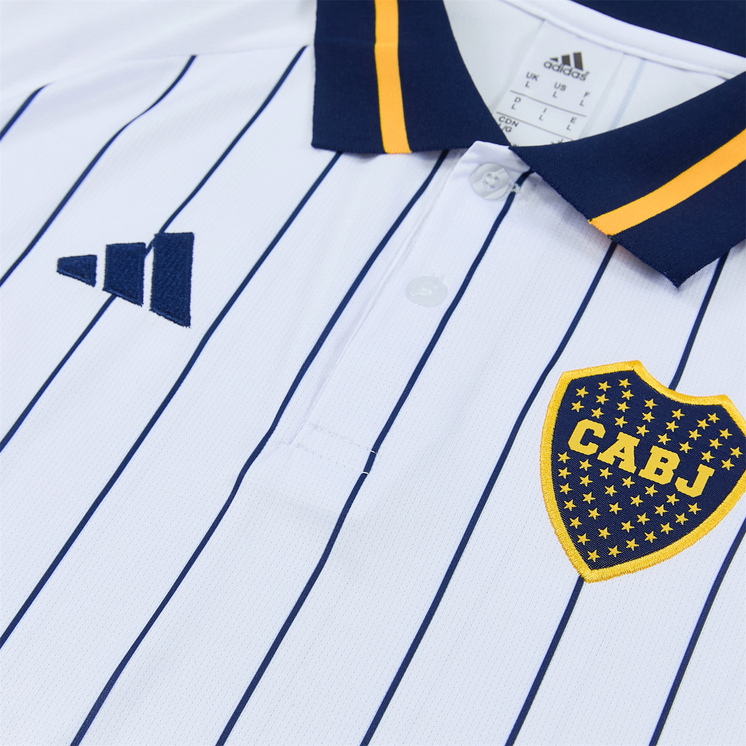 TKH-turbokithub-Boca Juniors 25-26 POLO Short-Sleeve Training Set - White Top and Dark Blue Pants