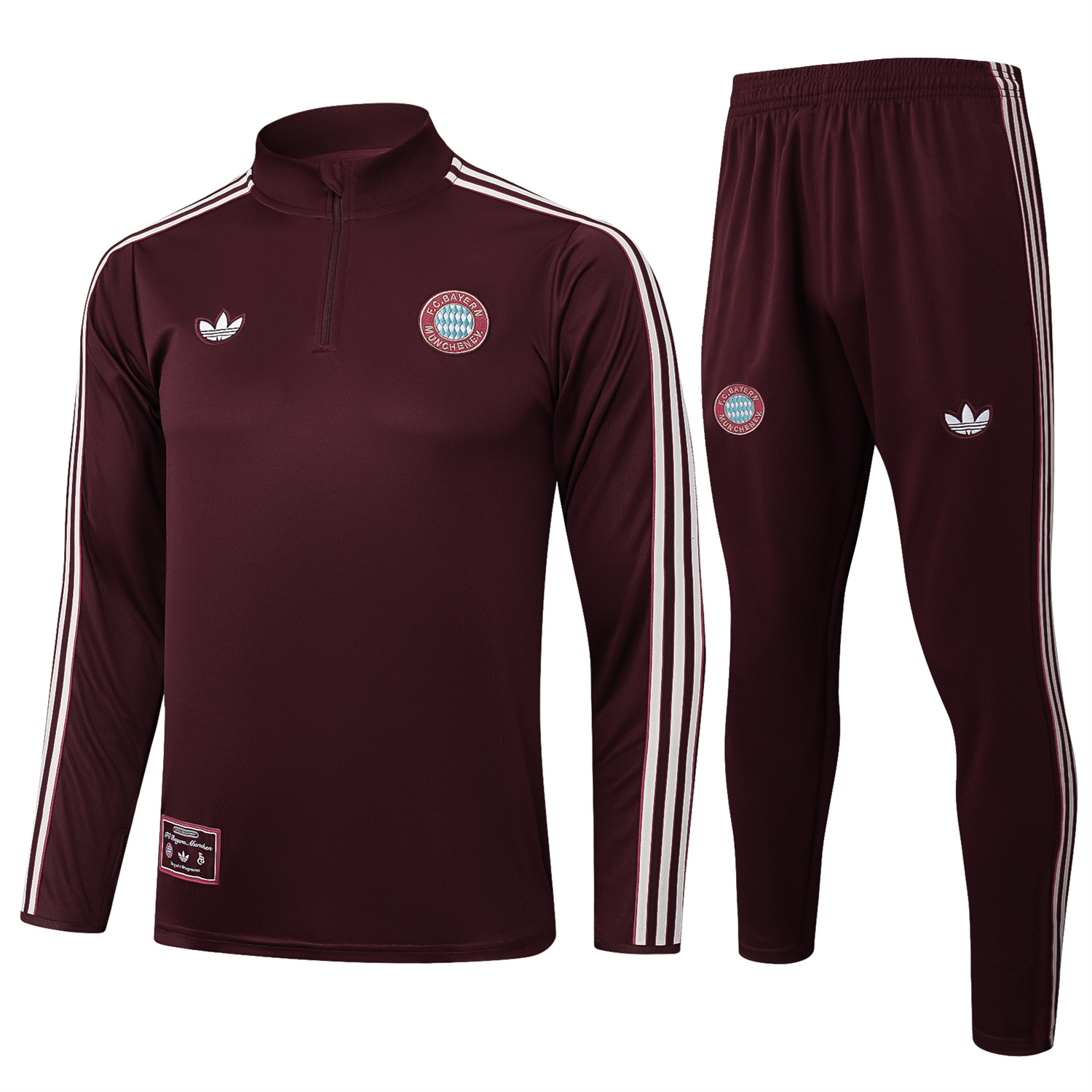 TKH-turbokithub-Bayern Munich 25-26 Throwback Trefoil Long Sleeves Training Set - Deep Red