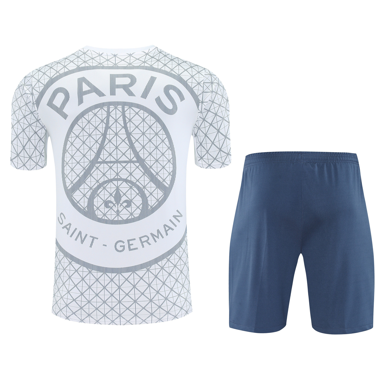 TKH-turbokithub-Paris Saint-Germain PSG 25-26 Short-Sleeve Training Set - White Top & Deep Blue Shorts