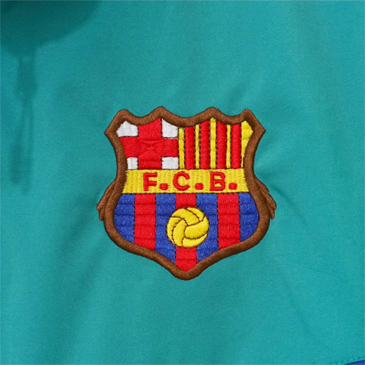 TKH-turbokithub-Retro Barcelona 1995-97 Windbreaker Jacket - Cyan And Black