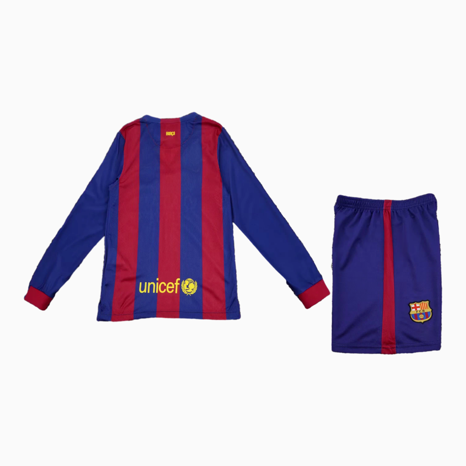 TKH-turbokithub-Retro Barcelona 2015-16 Home Long Sleeves Kids Kit