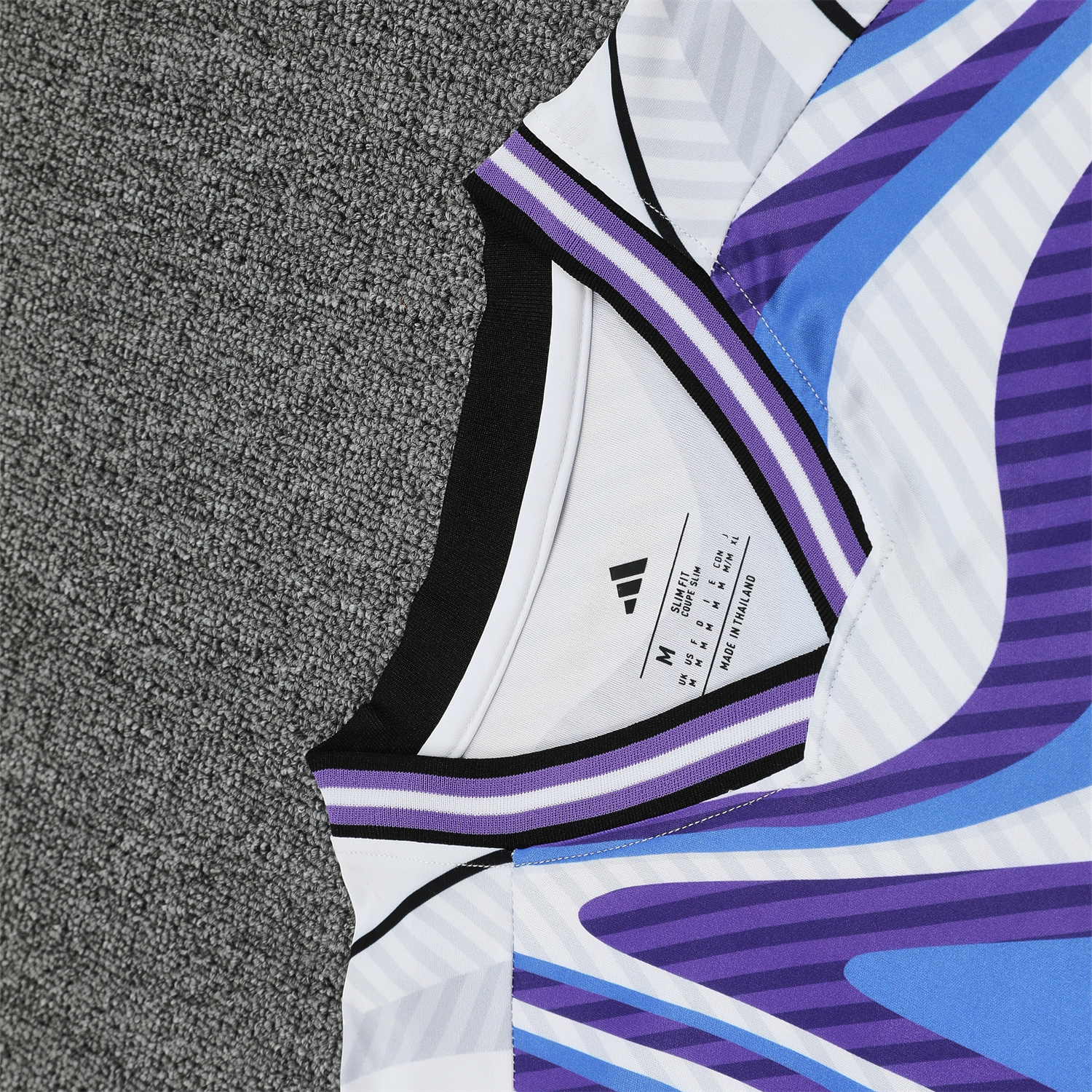 TKH-turbokithub-Real Madrid 25-26 Short-Sleeve Training Set - Blue Purple Curve Pattern Top & Black Shorts