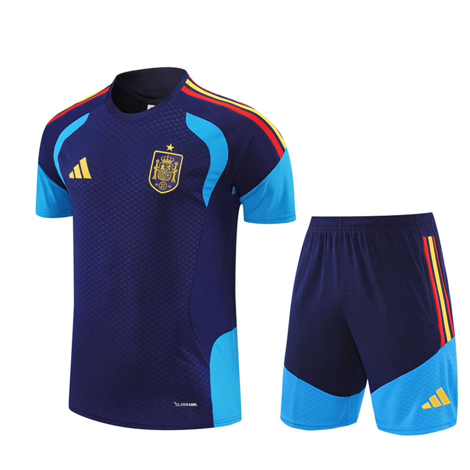 TKH-turbokithub-Spain 2026 Short-Sleeve Training Set - Royal Blue Top & Shorts