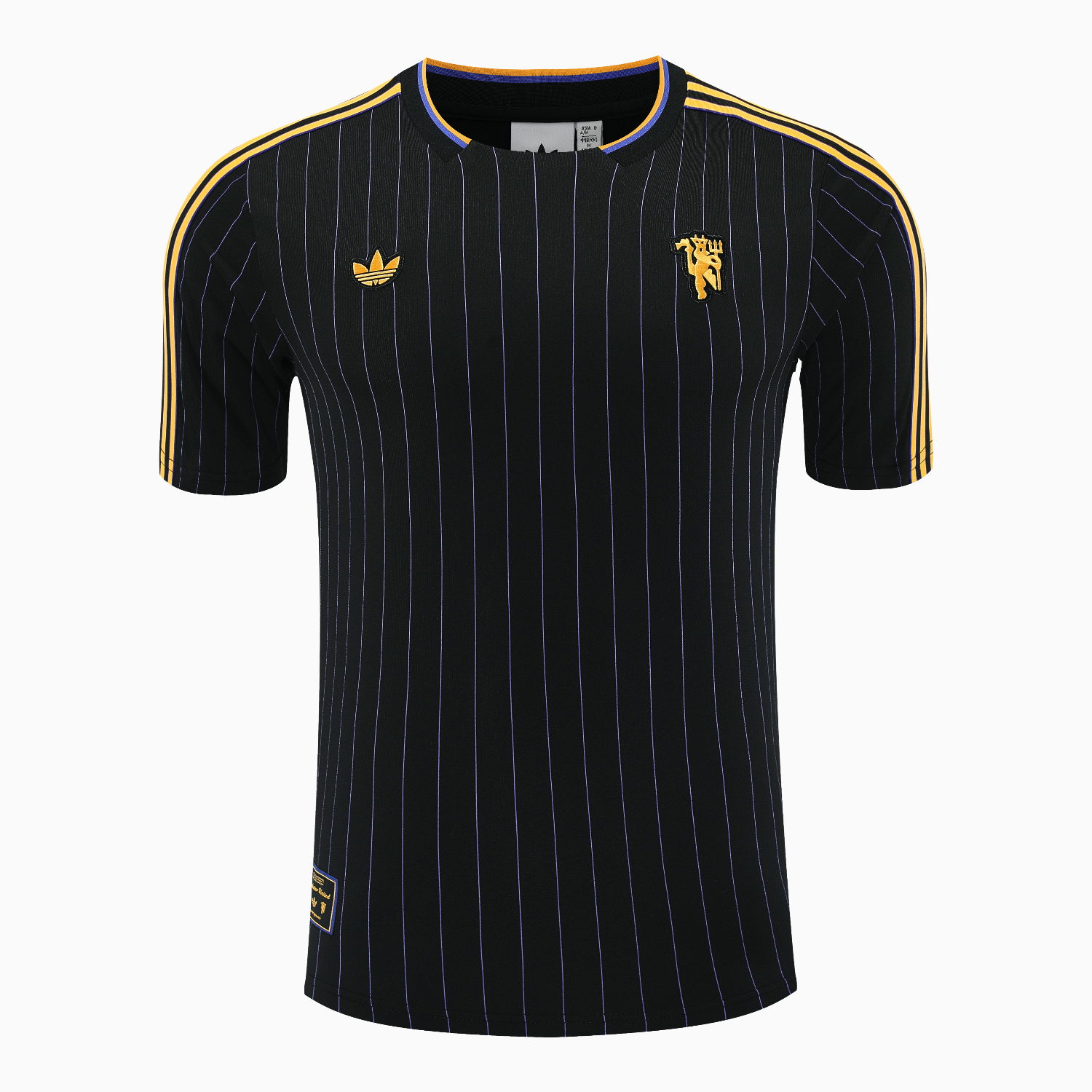 TKH-turbokithub-Manchester United 25-26 Trefoil Travel Short-Sleeve Training Set - Black Top & Black Shorts