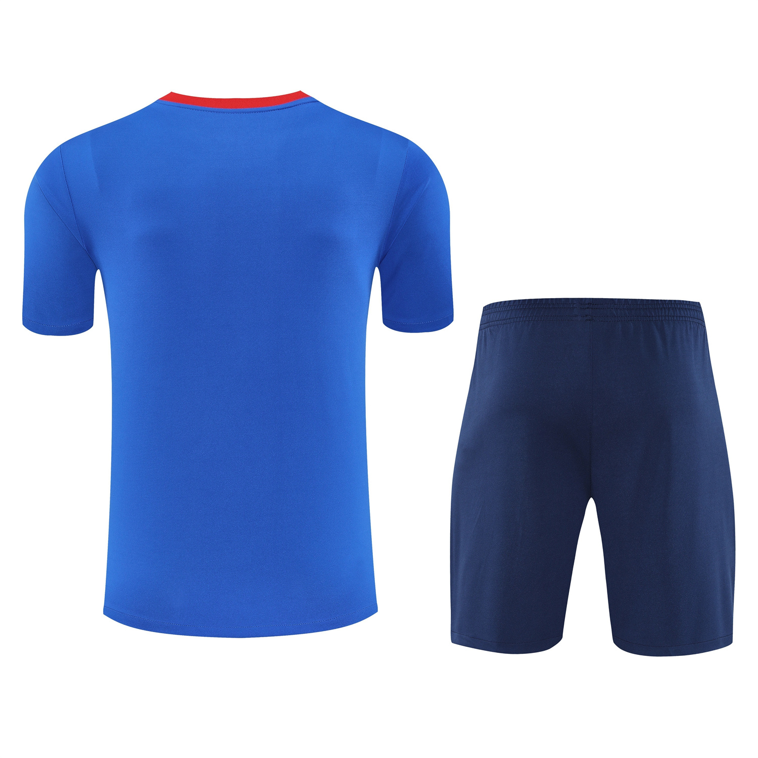 TKH-turbokithub-Paris Saint-Germain PSG 25-26 Short-Sleeve Training Set - Red And Blue Lines Top & Blue Shorts