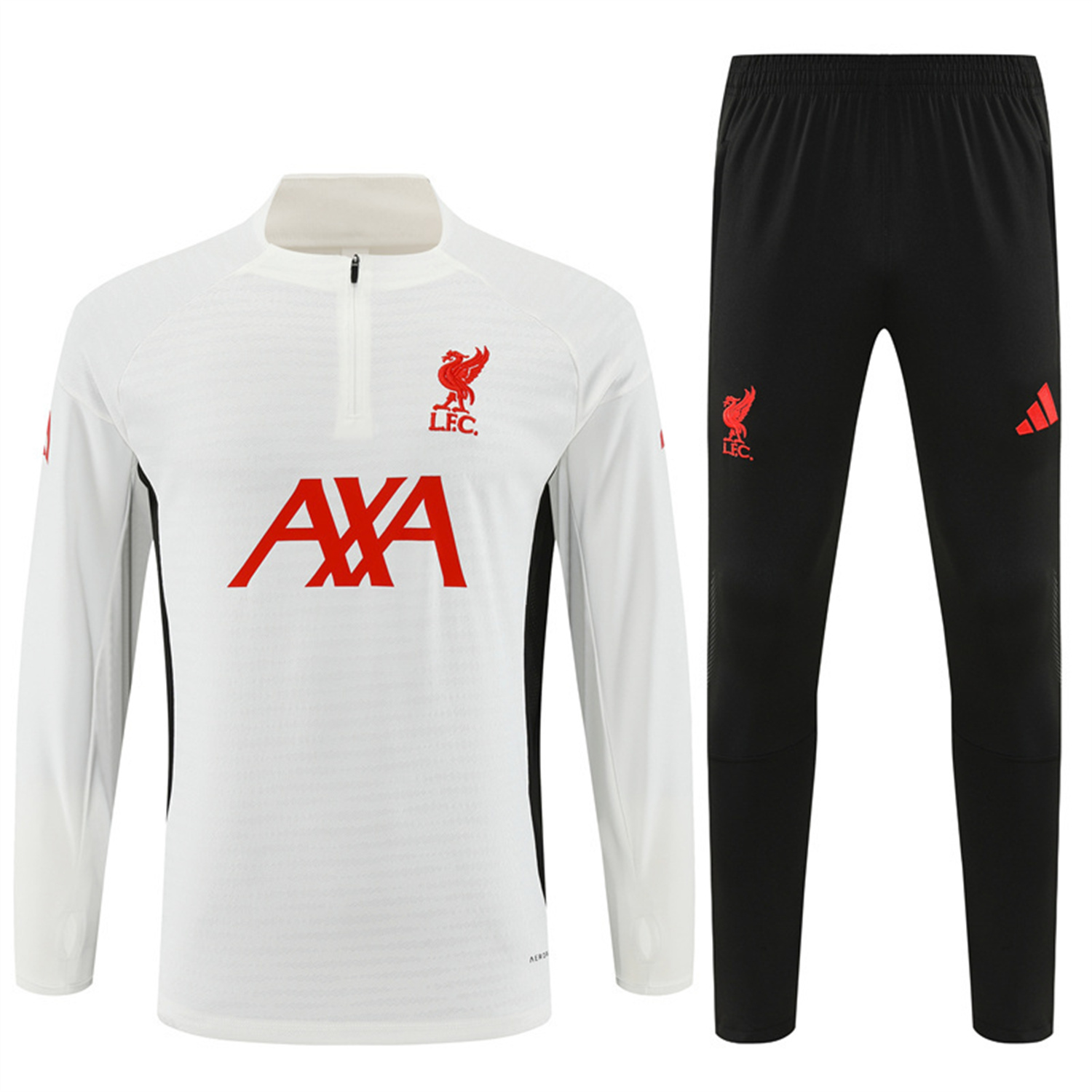 TKH-turbokithub-Liver.pool 25-26 Kids Long Sleeve Training Set - Player Version - White Top & Black Pants