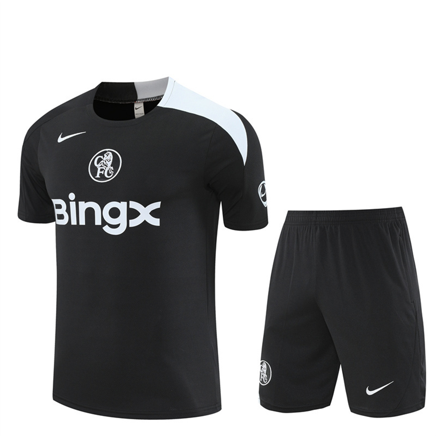 TKH-turbokithub-C.H.E.L.S.E.A 25-26 Short-Sleeve Training Set - Black Top & Black Shorts