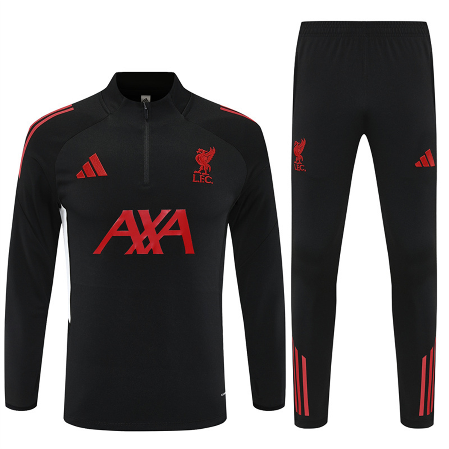 TKH-turbokithub-Liver.pool 25-26 Kids Long Sleeve Training Set - Black Top & Black Pants