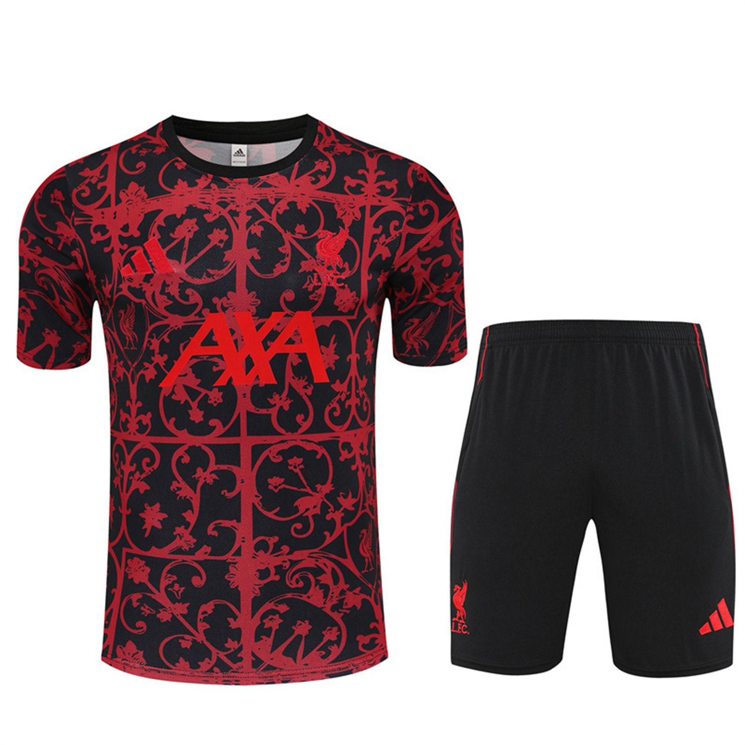 TKH-turbokithub-Liver.pool 25-26 Short-Sleeve Training Set - Red Camouflage Top & Black Shorts