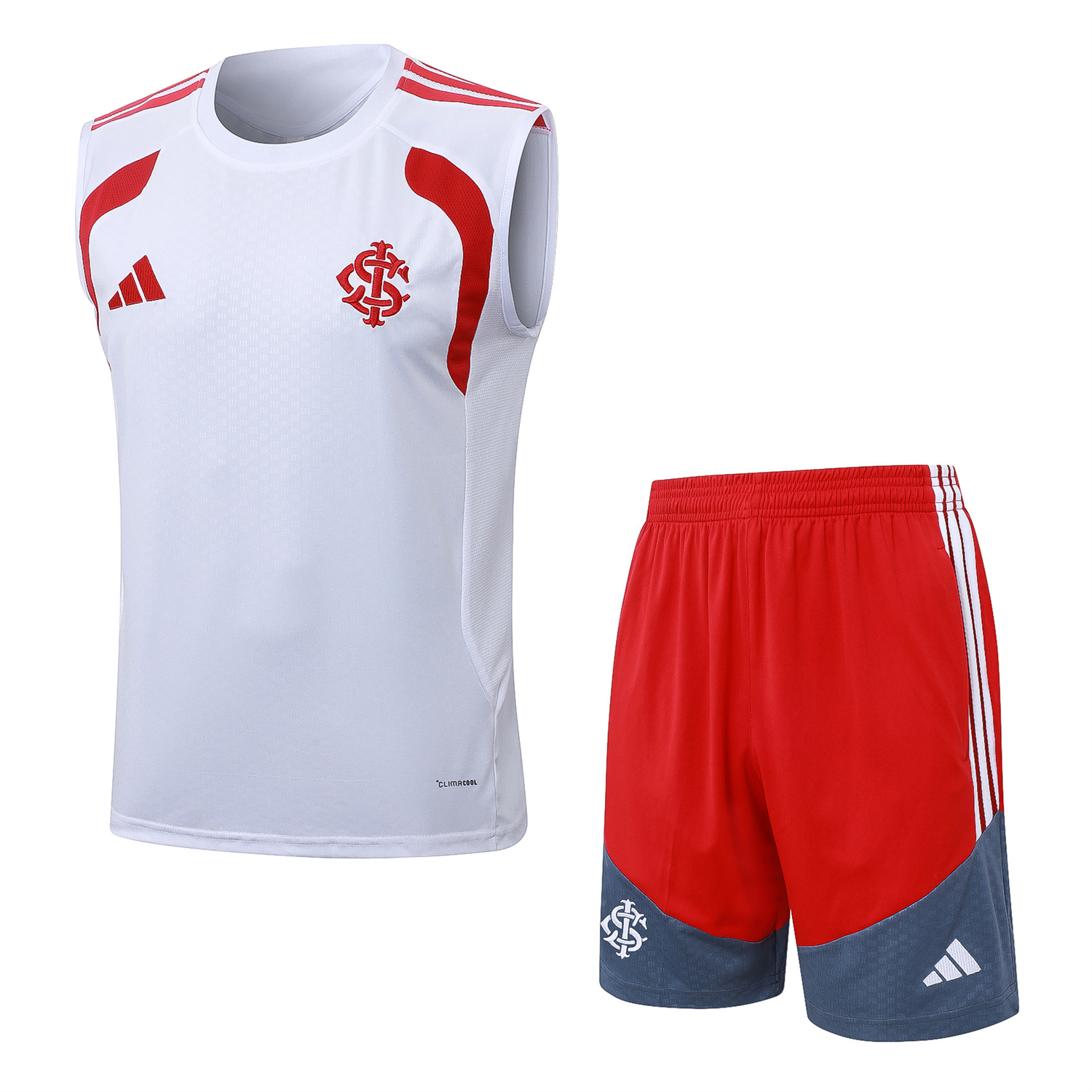 TKH-turbokithub-SC Internacional 2026 Vest Training Set - White Vest and Red Shorts