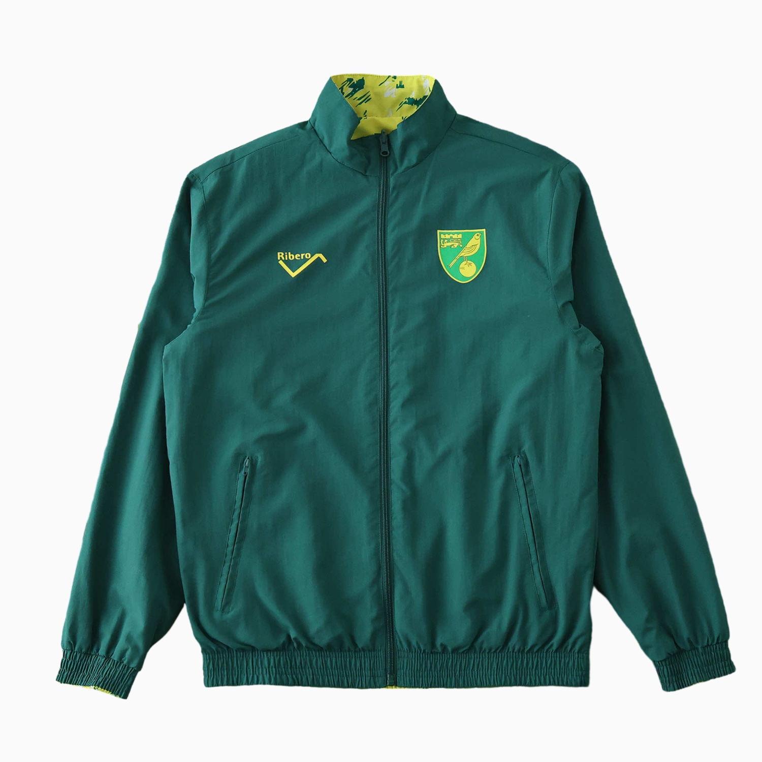 TKH-turbokithub-Norwich City 1992-94 Retro Style Double Sided Reversible Windbreaker - Green & Yellow