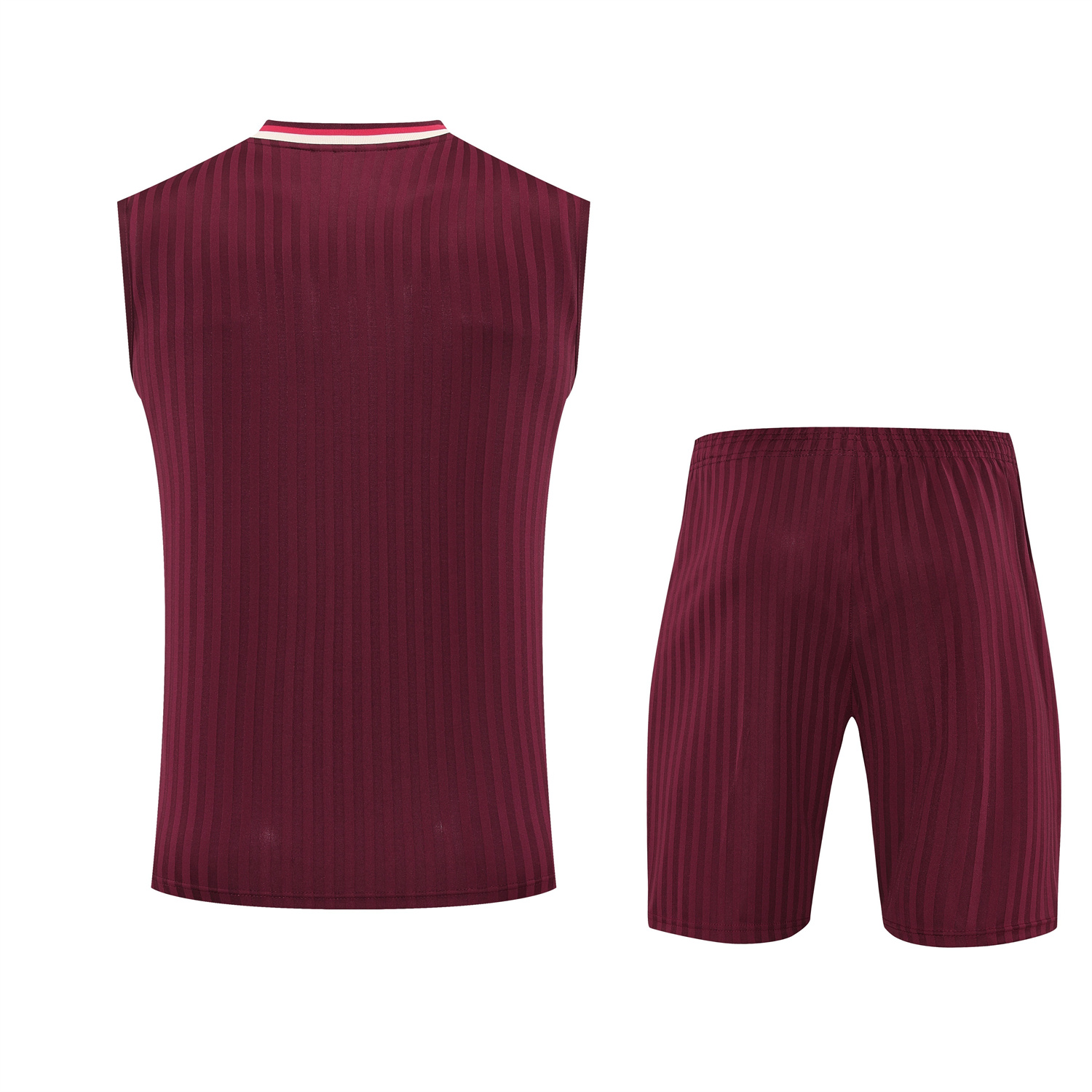TKH-turbokithub-Bayern Munich 25-26 Vest Training Set - Wine Red Lines Vest & Wine Red Lines Shorts
