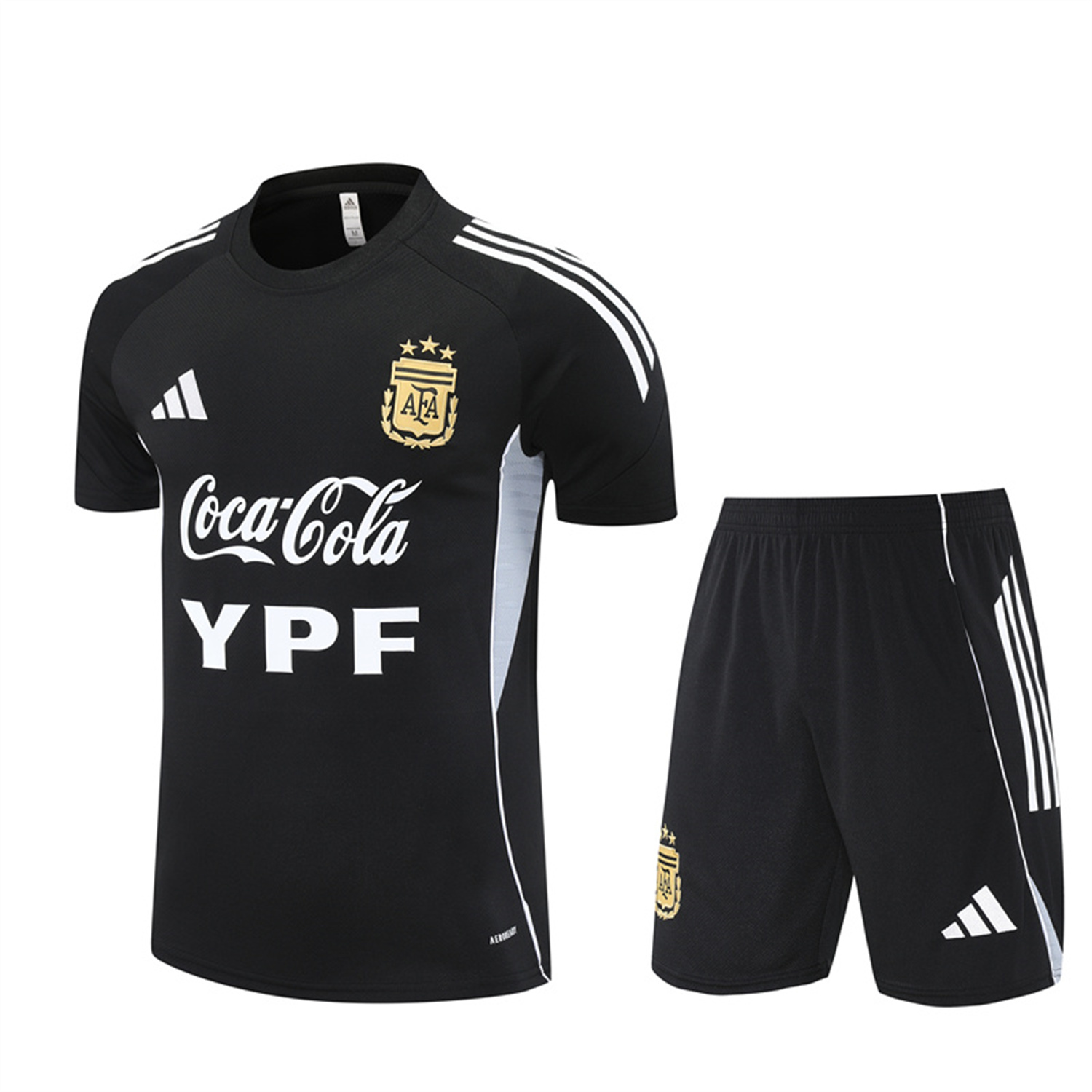 TKH-turbokithub-Argentina 25-26 Pre-Match Short-Sleeve Training Set - Black Top & Shorts