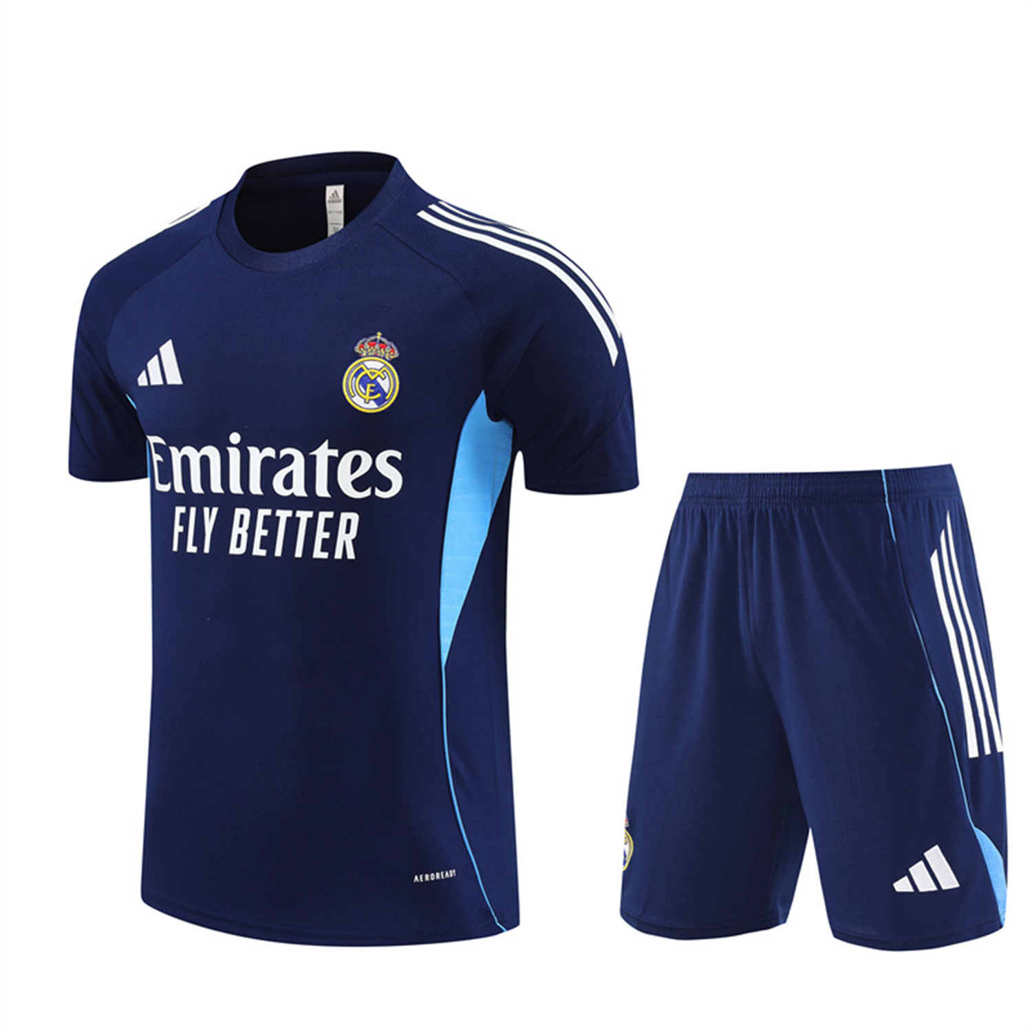 TKH-turbokithub-Real Madrid 25-26 Short-Sleeve Training Set - Royal Blue Top & Royal Blue Shorts