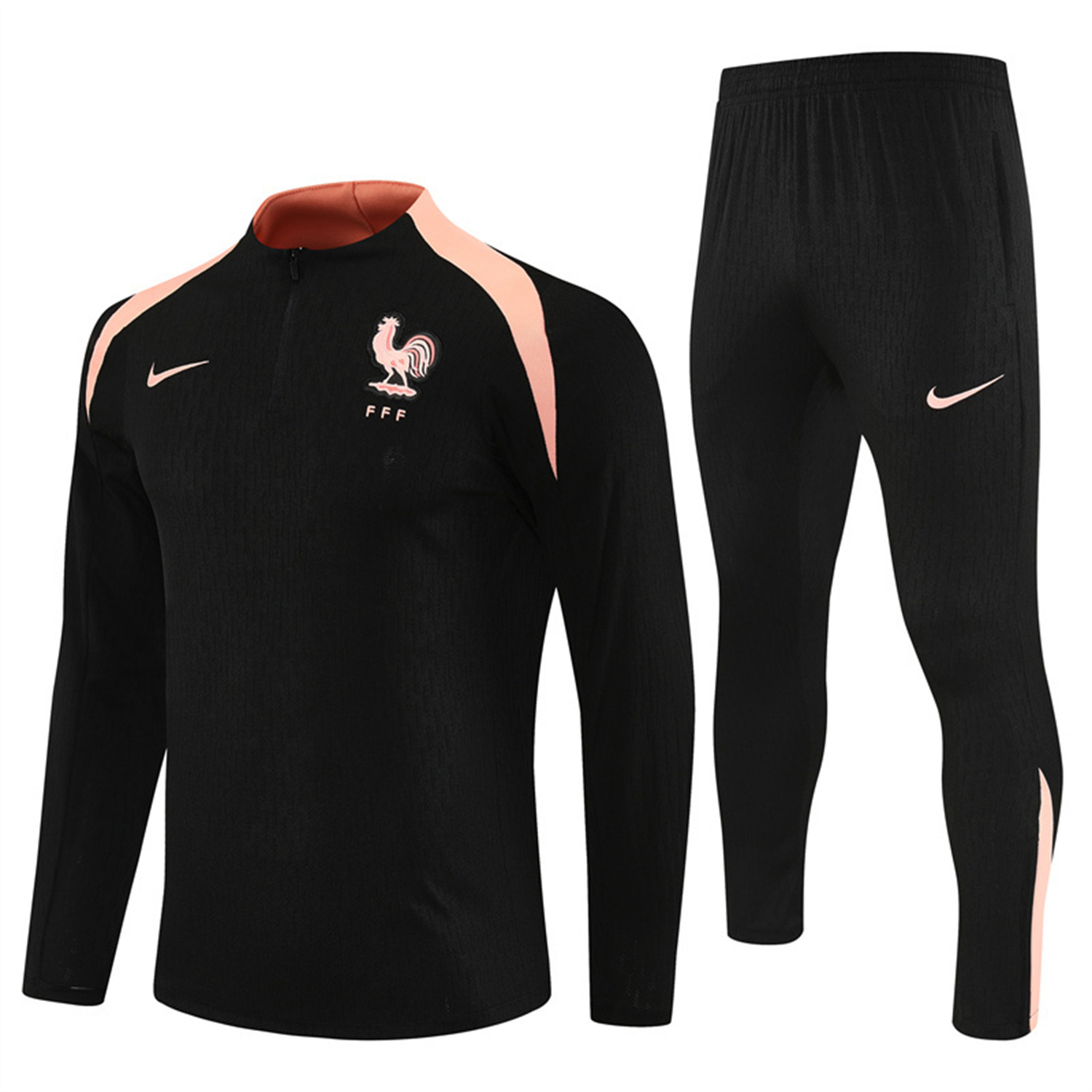 TKH-turbokithub-France 25-26 Long Sleeve Training Set - Player Version - Black Top and Pants