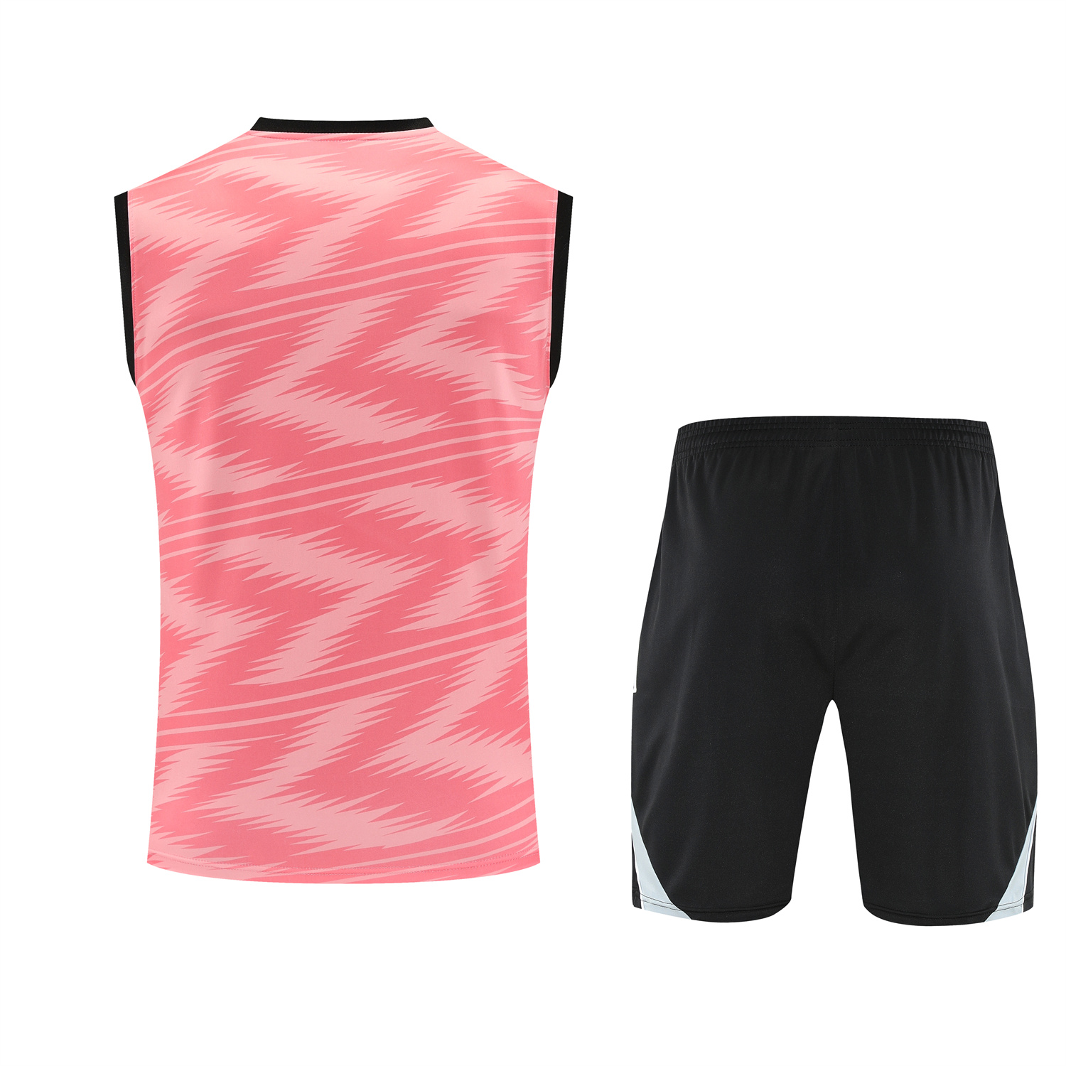TKH-turbokithub-Real Madrid 25-26 Vest Training Set - Pink Arrow Pattern Vest & Black Shorts