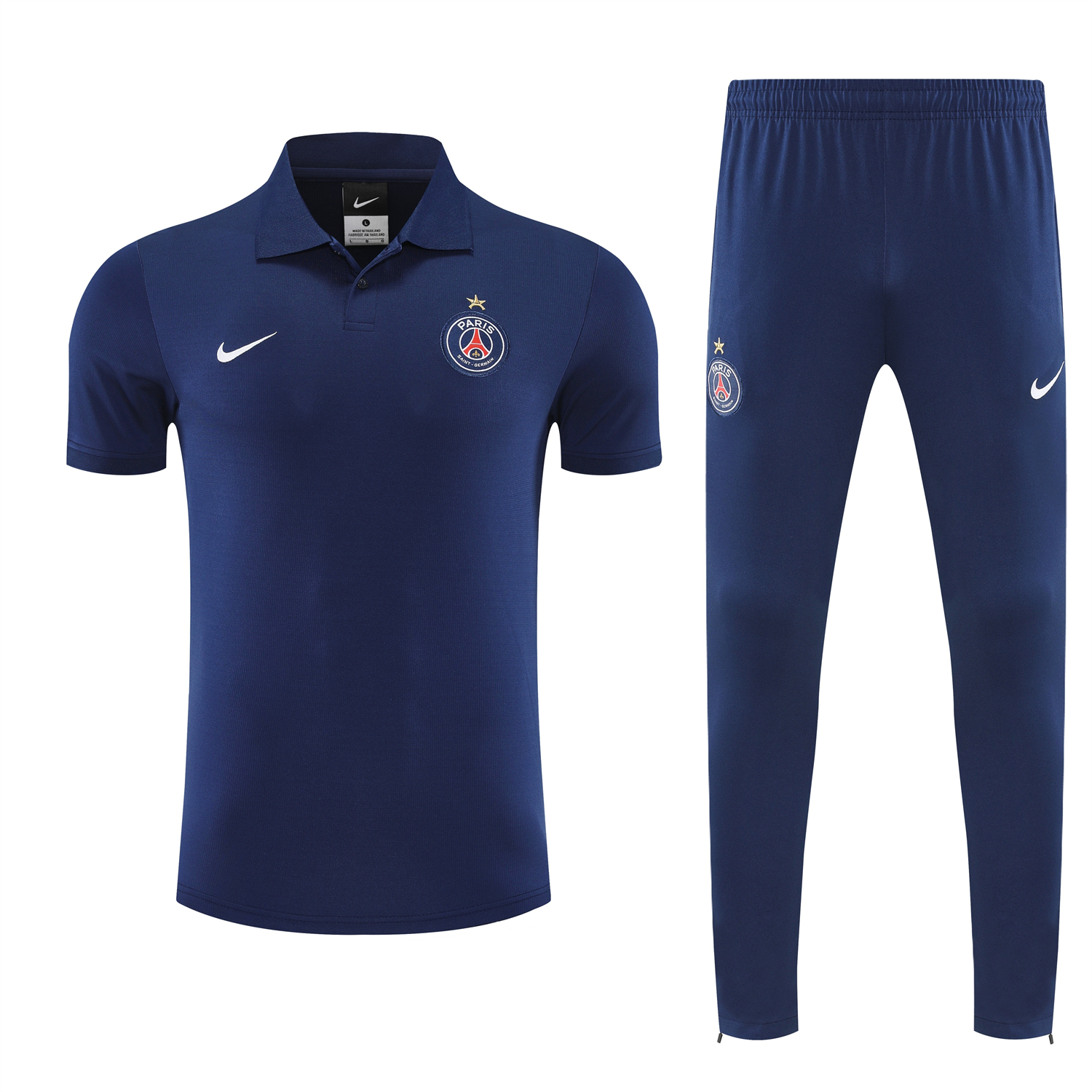 TKH-turbokithub-Paris Saint-Germain PSG 25-26 POLO Short-Sleeve Training Set - Dark Blue Top and Pants