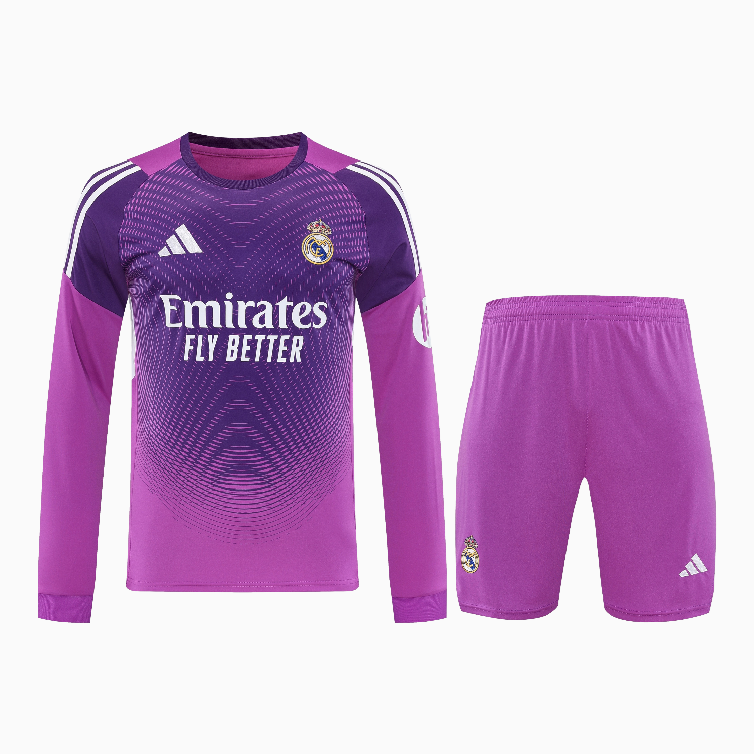TKH-turbokithub-Real Madrid 25-26 Longt-Sleeve Training Set - Purple Top & Purple Shorts