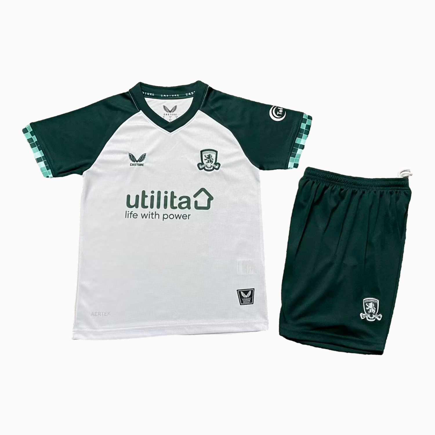 TKH-turbokithub-Middlesbrough 25-26 Third White And Green Kids Kit