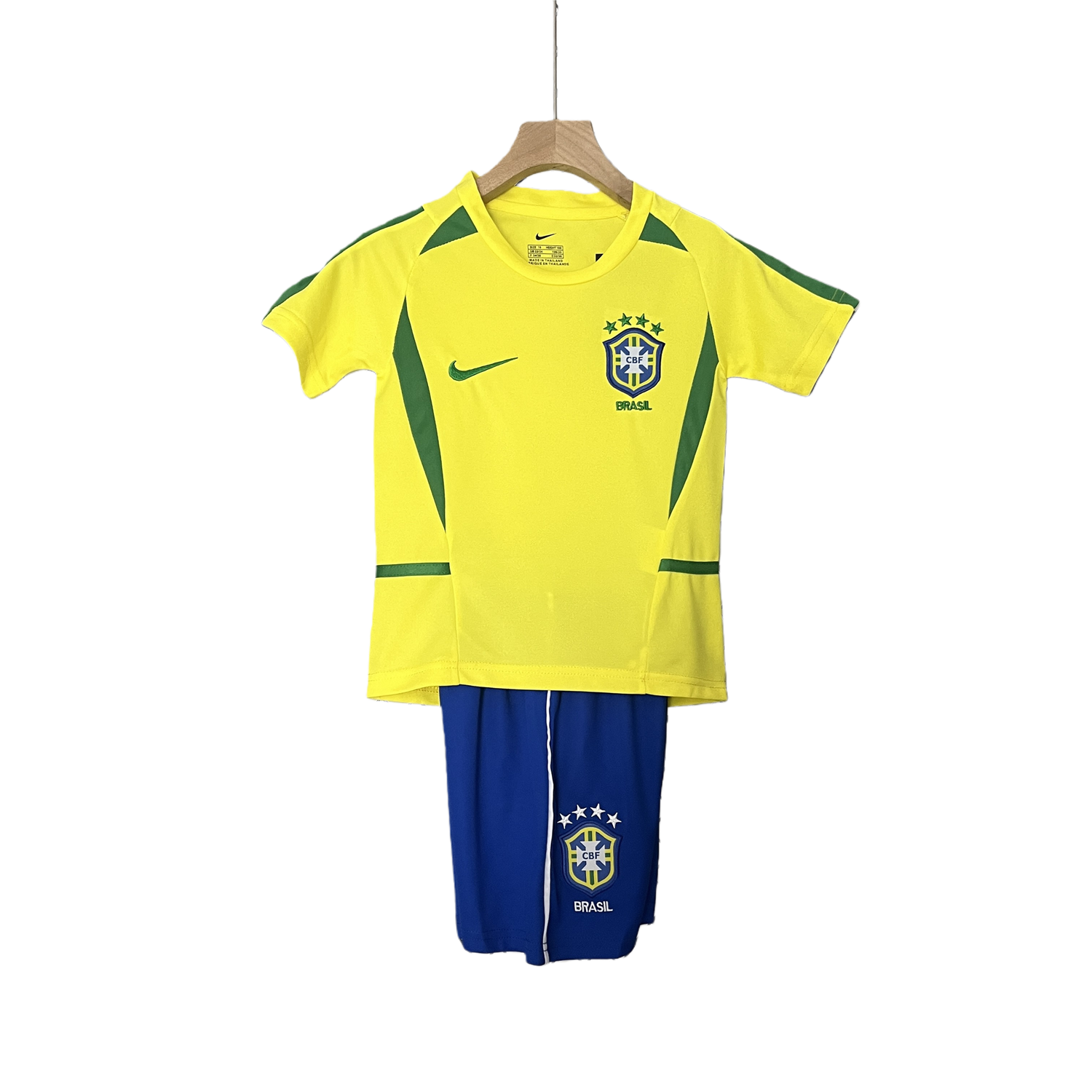 TKH-turbokithub-Retro Brazil 2002 Home Stadium Kids Kit