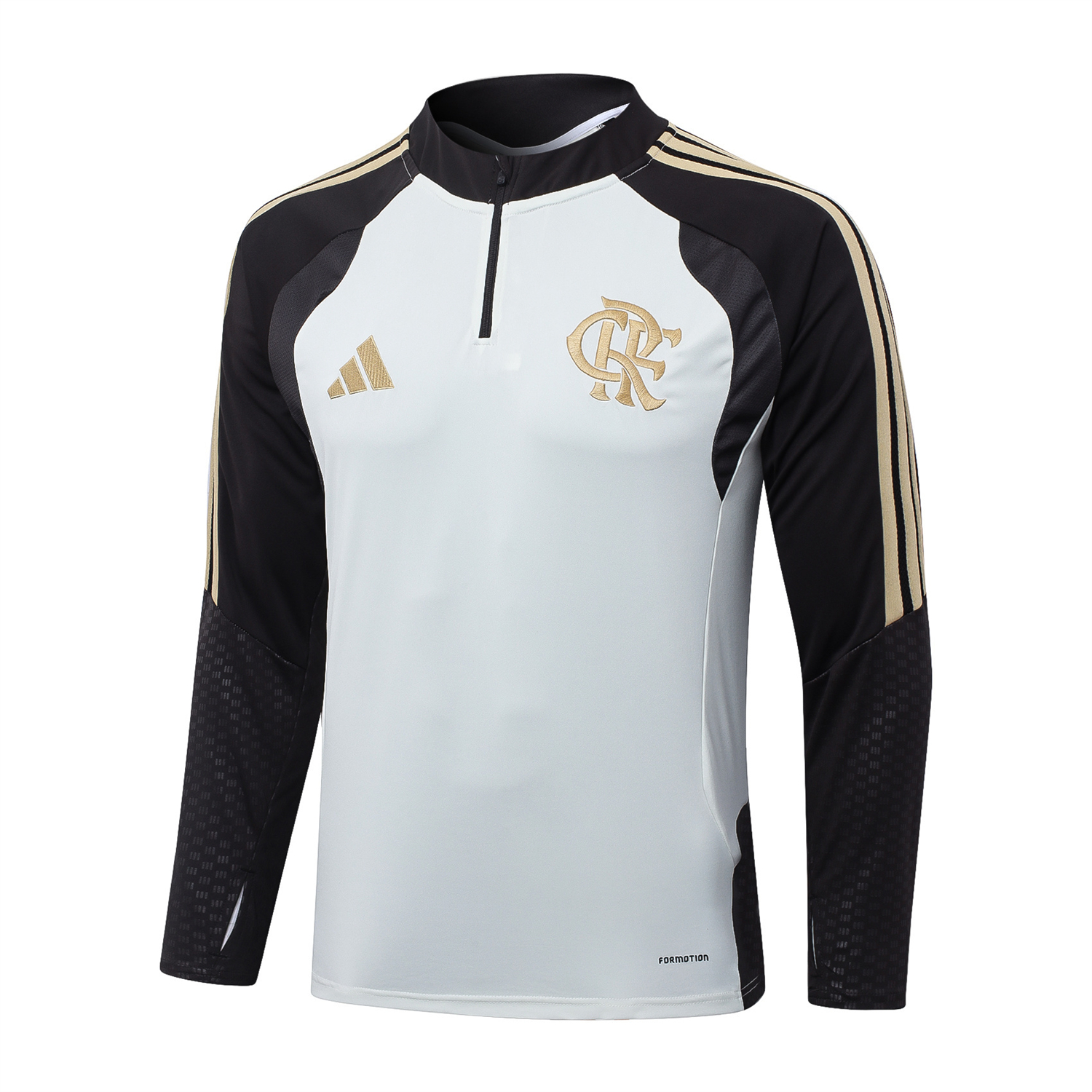 TKH-turbokithub-Flamengo 2026 Long Sleeve Training Set - White Top & Black Pants