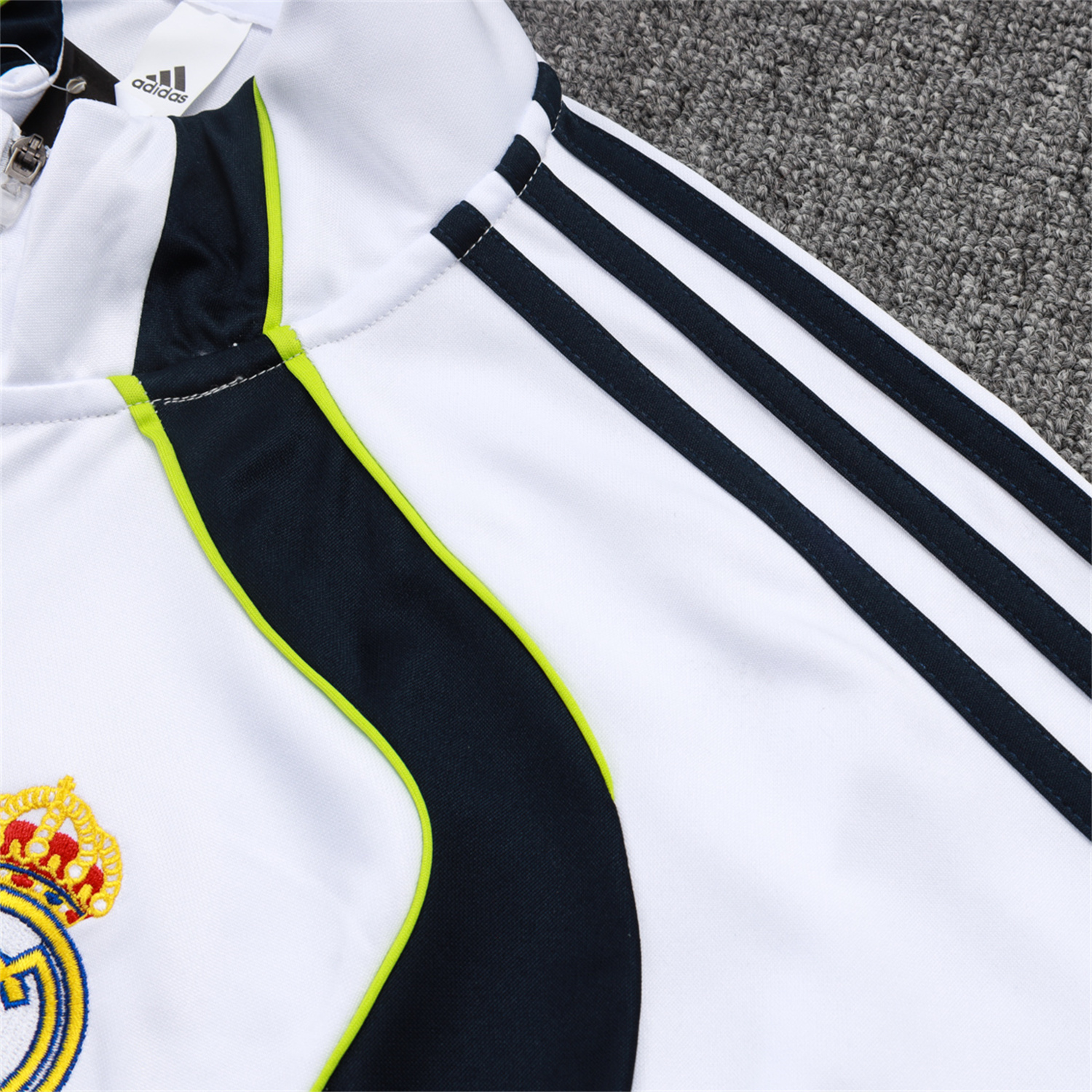 TKH-turbokithub-Real Madrid 25-26 Long Sleeve Training Set - White Urban Purist Style and Deep Blue Pants