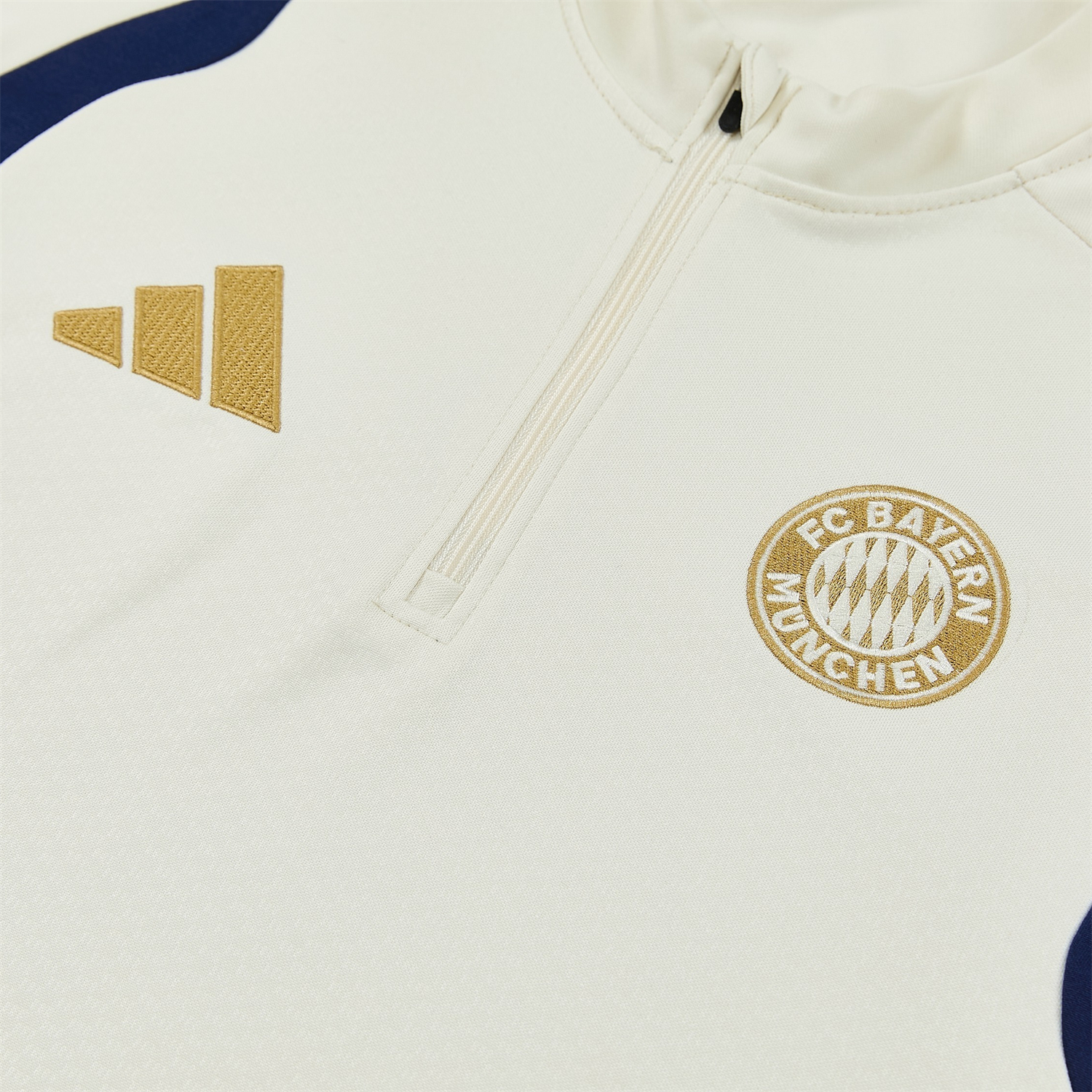 TKH-turbokithub-Bayern Munich 26-27 Long Sleeves Training Set - Off-White Top and Dark Blue Pants